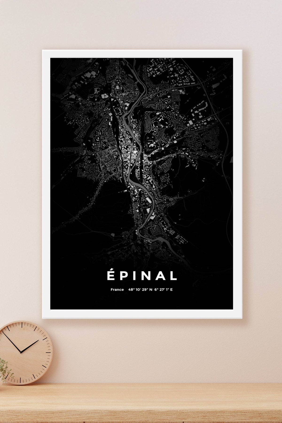Carte d'Épinal nuit - Affiche personnalisée