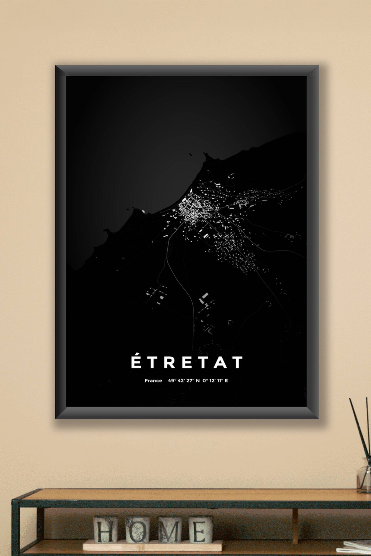 Carte d'Étretat nuit - Affiche personnalisée
