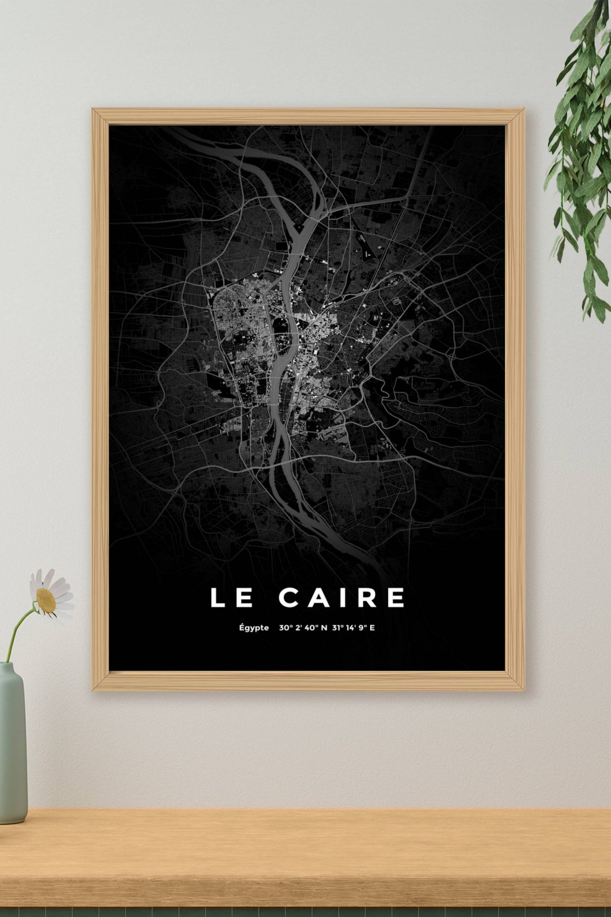 Carte du Caire nuit - Affiche personnalisée