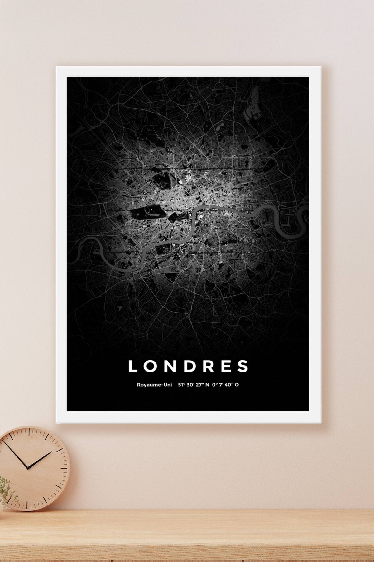 Carte de Londres nuit - Affiche personnalisée