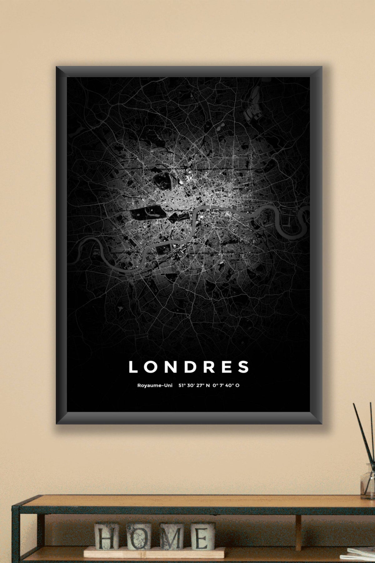 Carte de Londres nuit - Affiche personnalisée