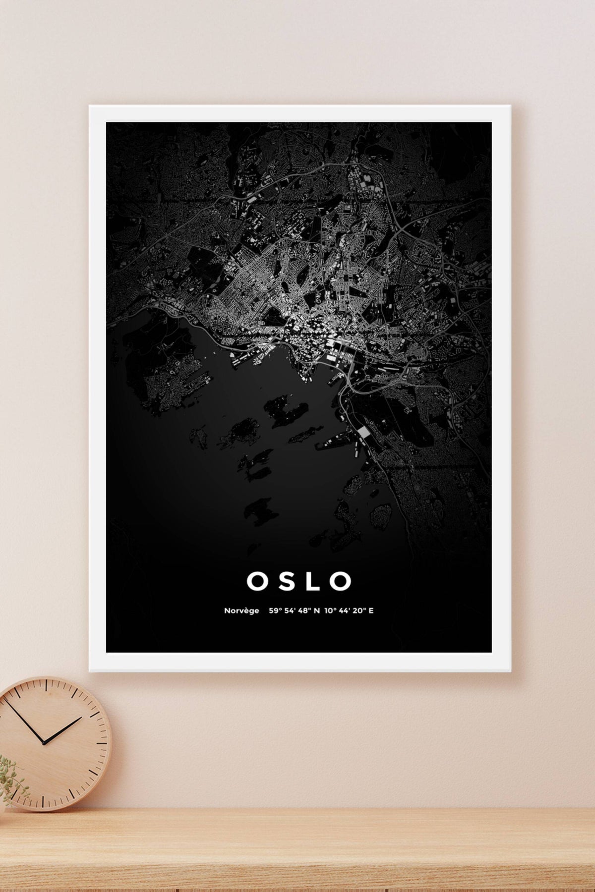 Carte d'Oslo nuit - Affiche personnalisée
