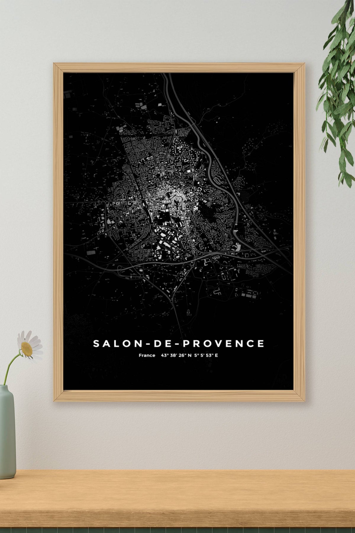 Carte de Salon-de-Provence nuit - Affiche personnalisée