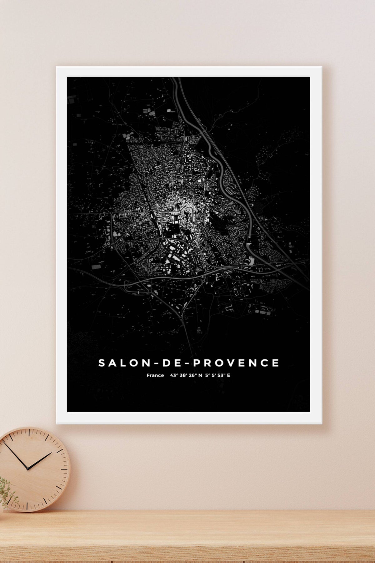 Carte de Salon-de-Provence nuit - Affiche personnalisée