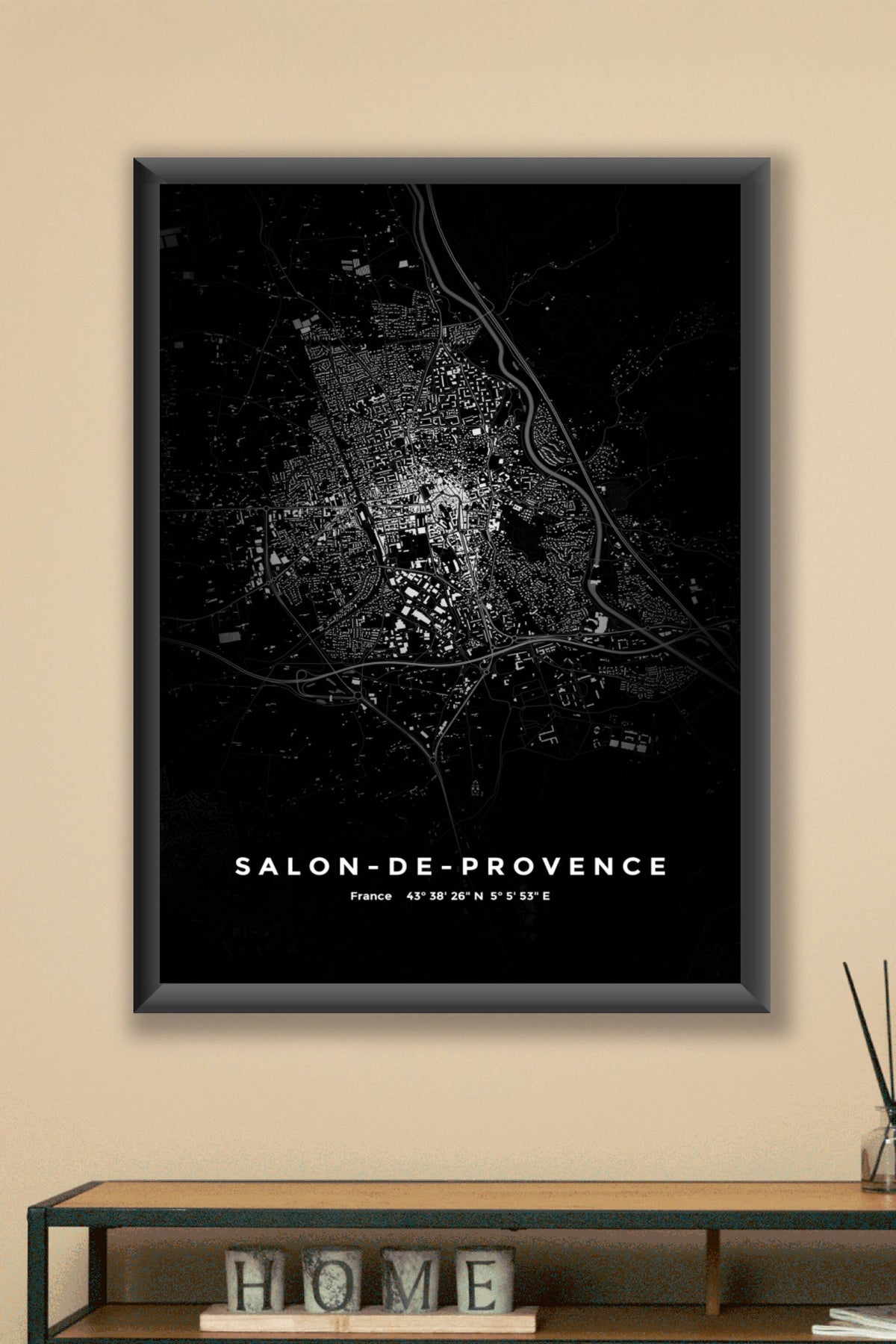 Carte de Salon-de-Provence nuit - Affiche personnalisée
