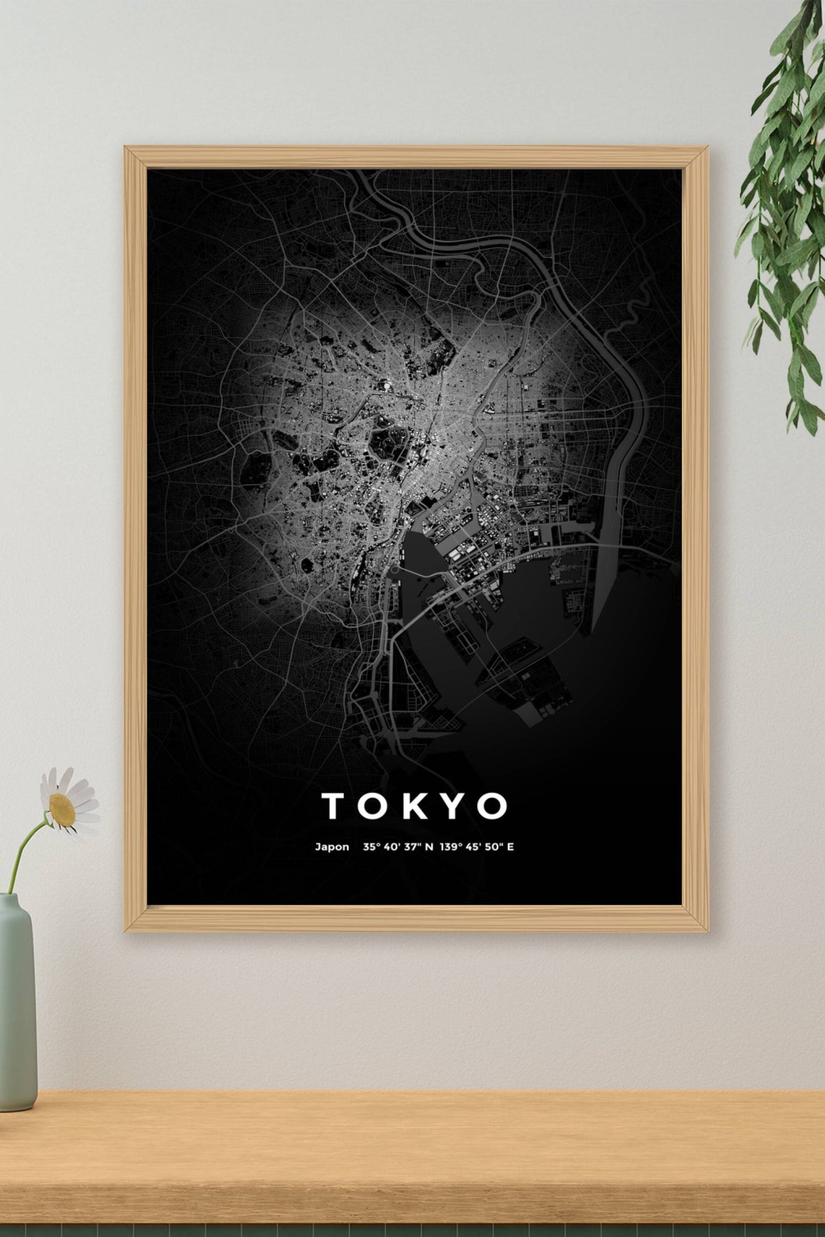 Carte de Tokyo nuit - Affiche personnalisée