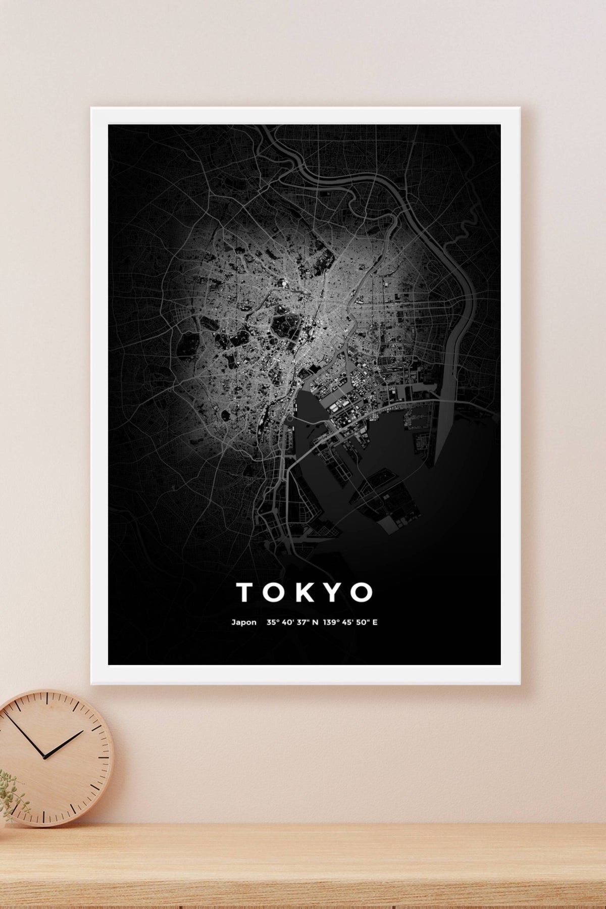 Carte de Tokyo nuit - Affiche personnalisée