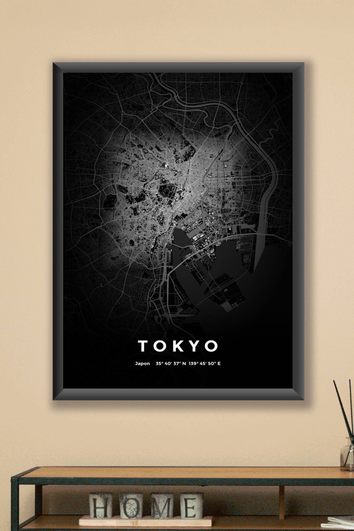 Carte de Tokyo nuit - Affiche personnalisée