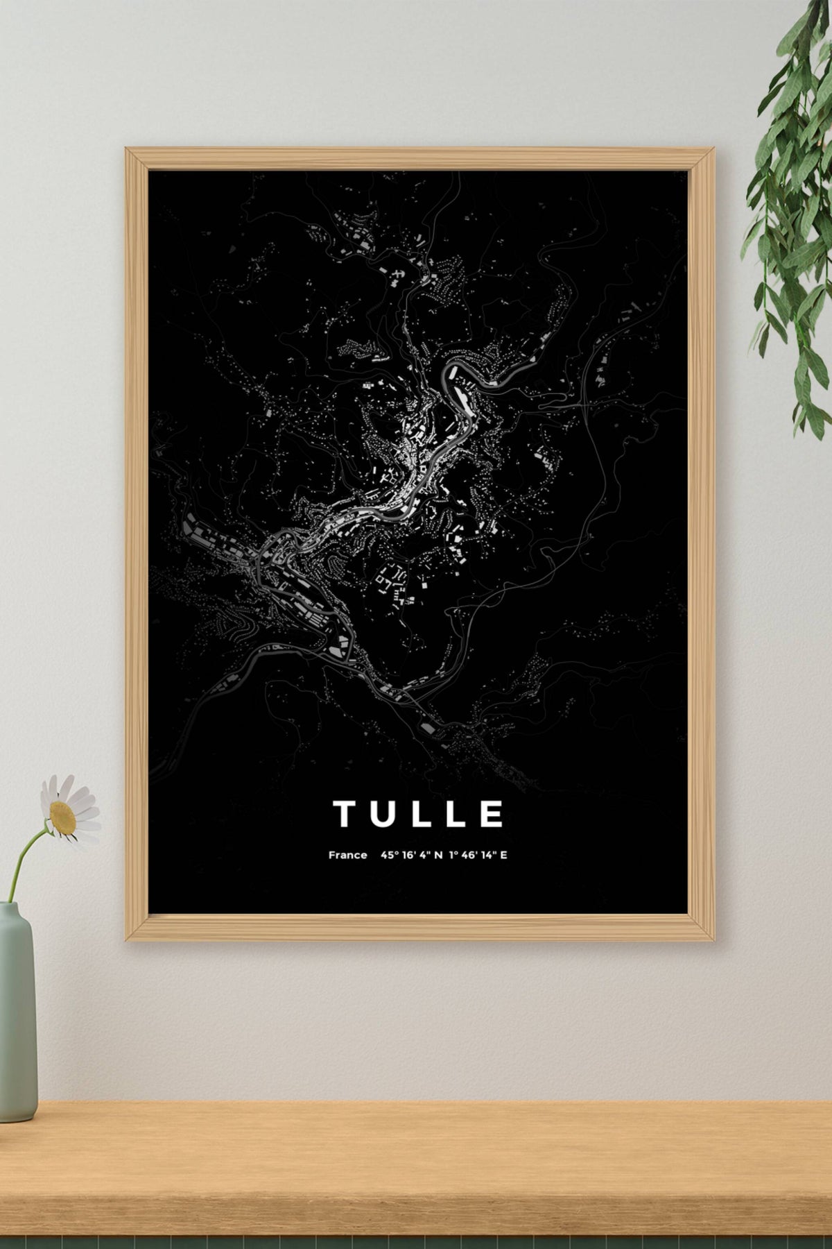 Carte de Tulle nuit - Affiche personnalisée