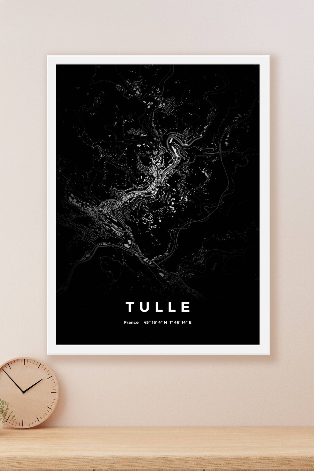 Carte de Tulle nuit - Affiche personnalisée