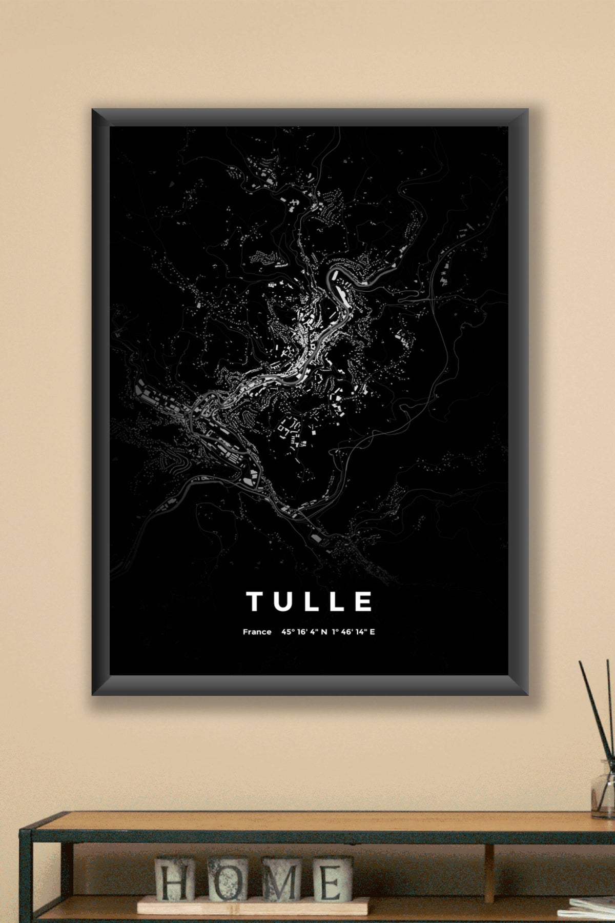 Carte de Tulle nuit - Affiche personnalisée
