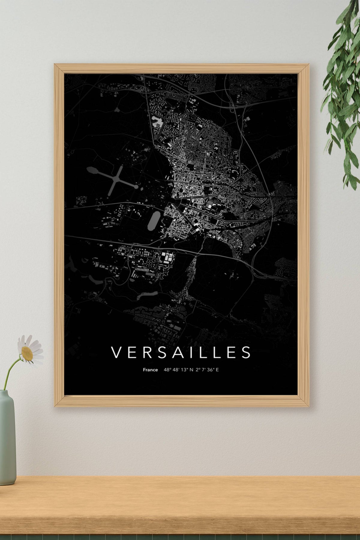 Carte de Versailles nuit - Affiche personnalisée