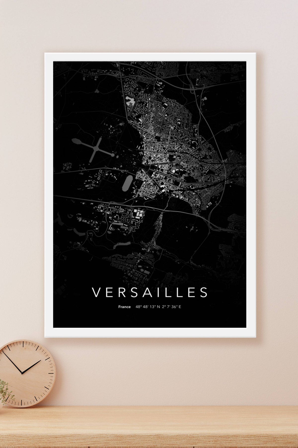 Carte de Versailles nuit - Affiche personnalisée