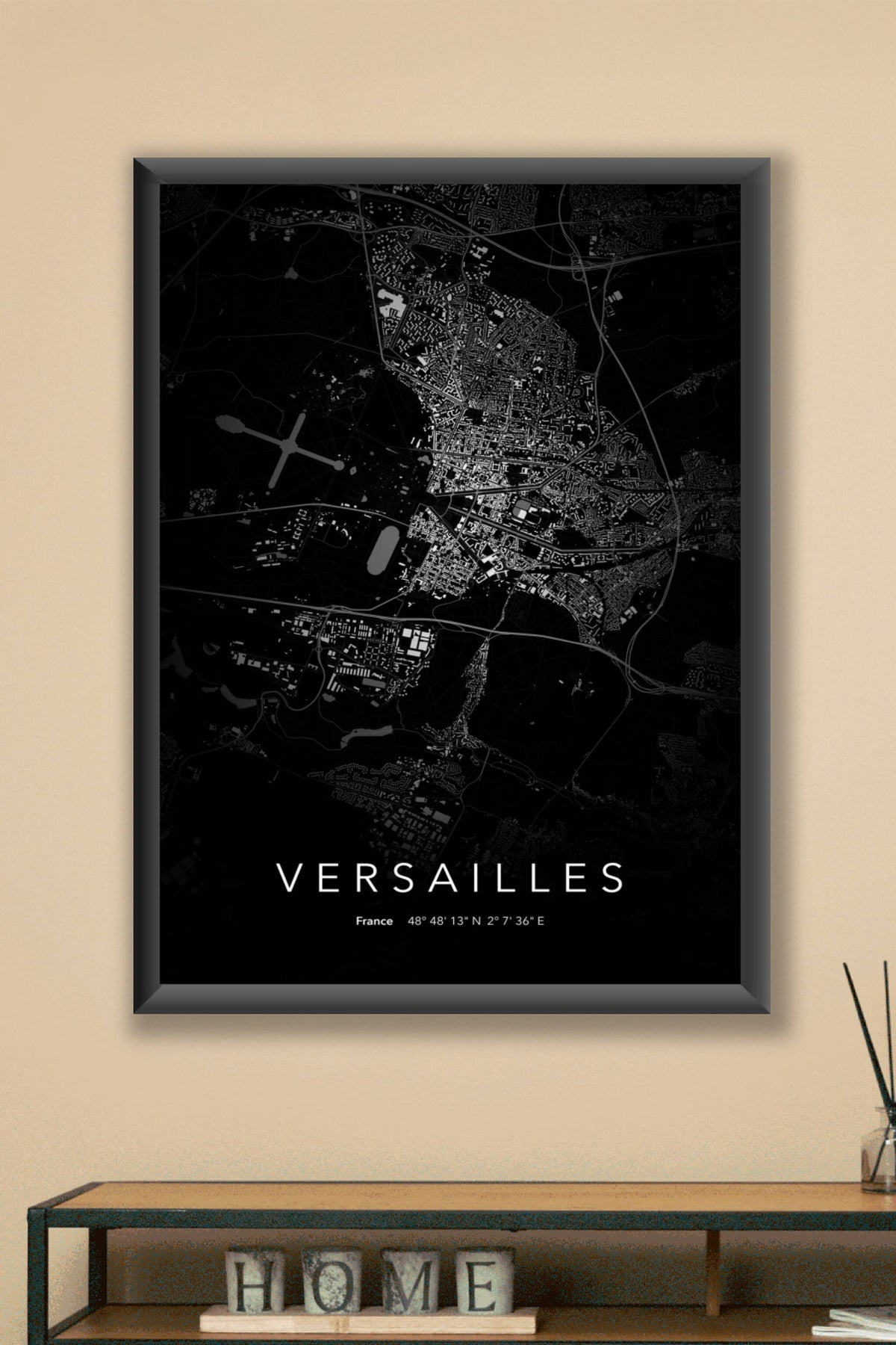 Carte de Versailles nuit - Affiche personnalisée