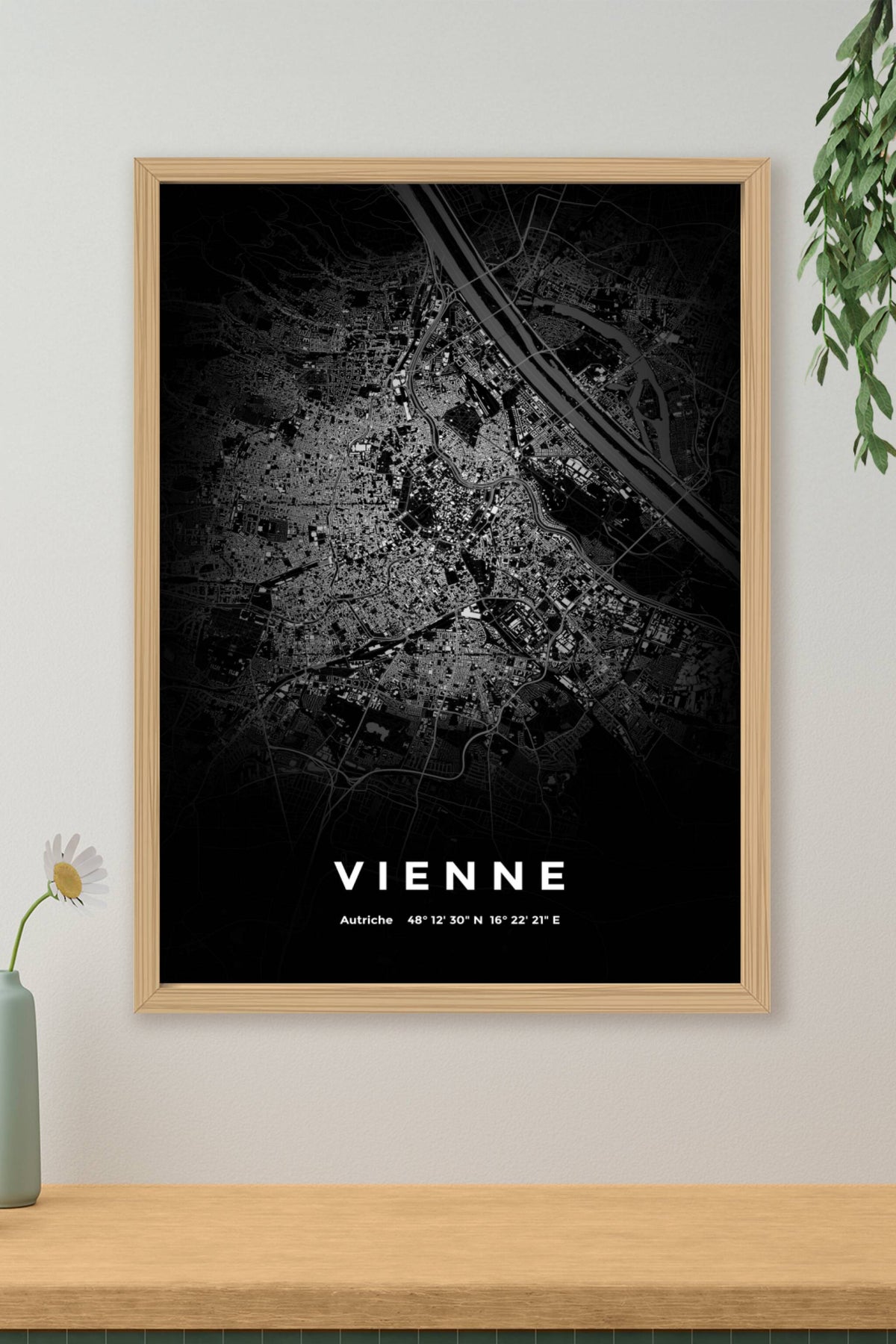 Carte de Vienne nuit - Affiche personnalisée