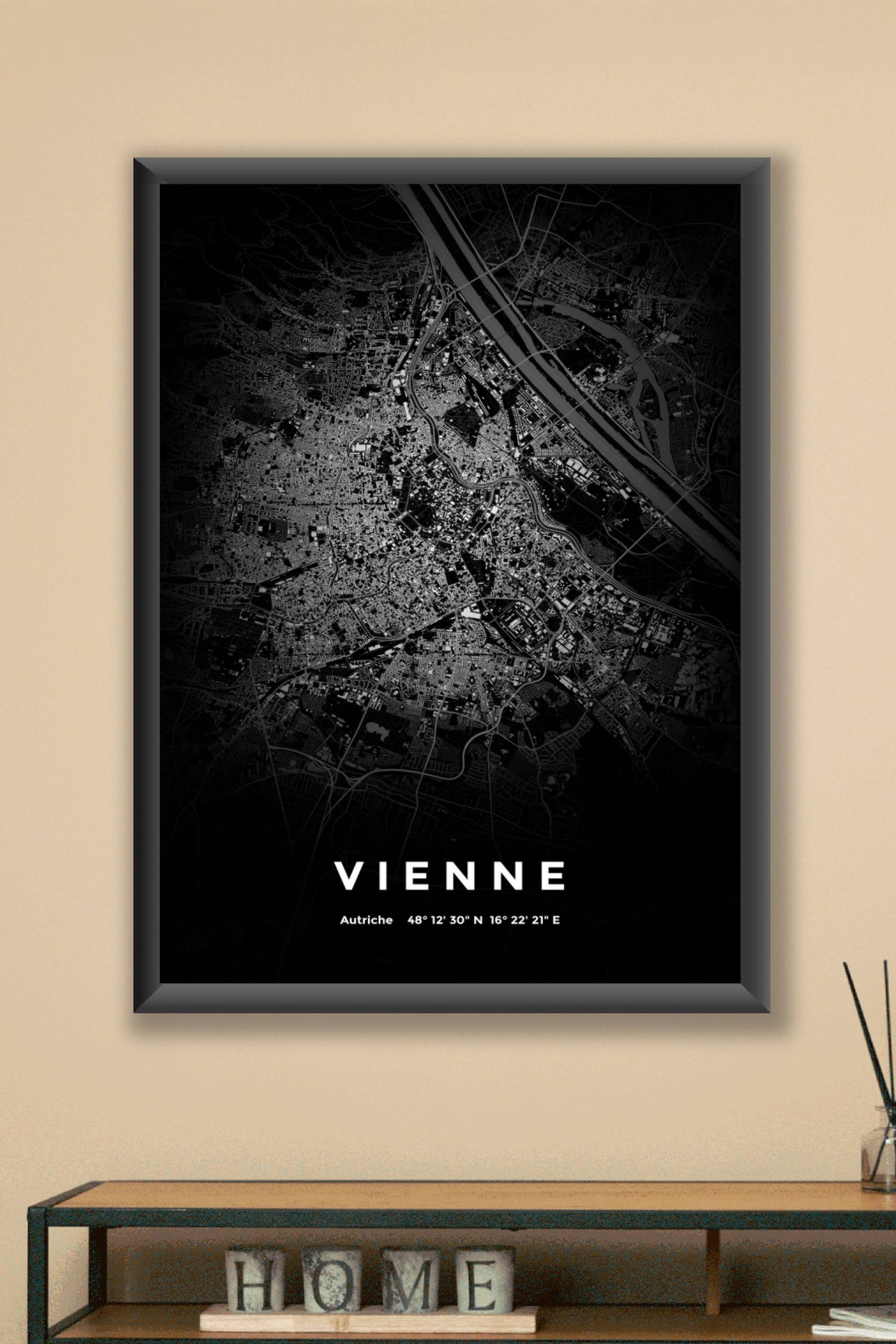 Carte de Vienne nuit - Affiche personnalisée