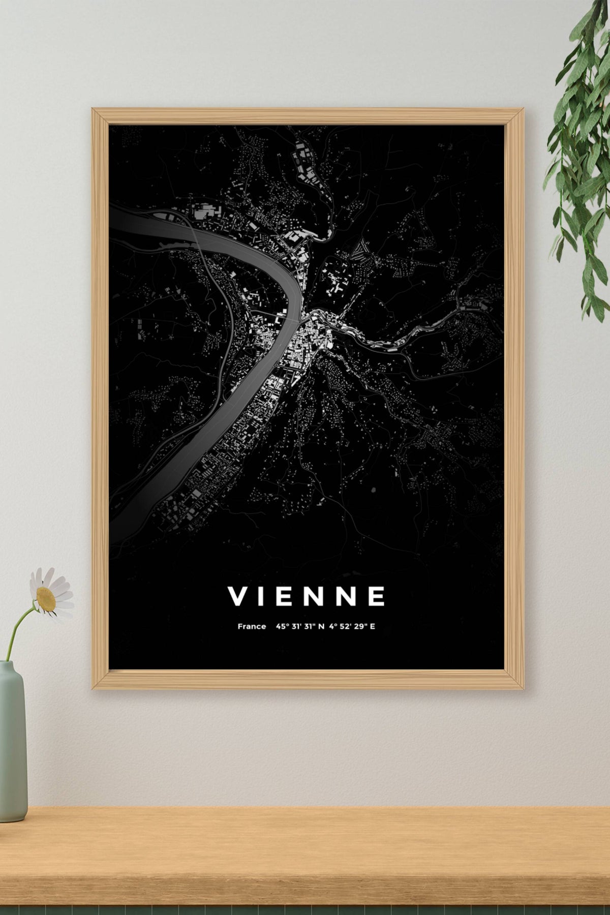 Carte de Vienne nuit - Affiche personnalisée