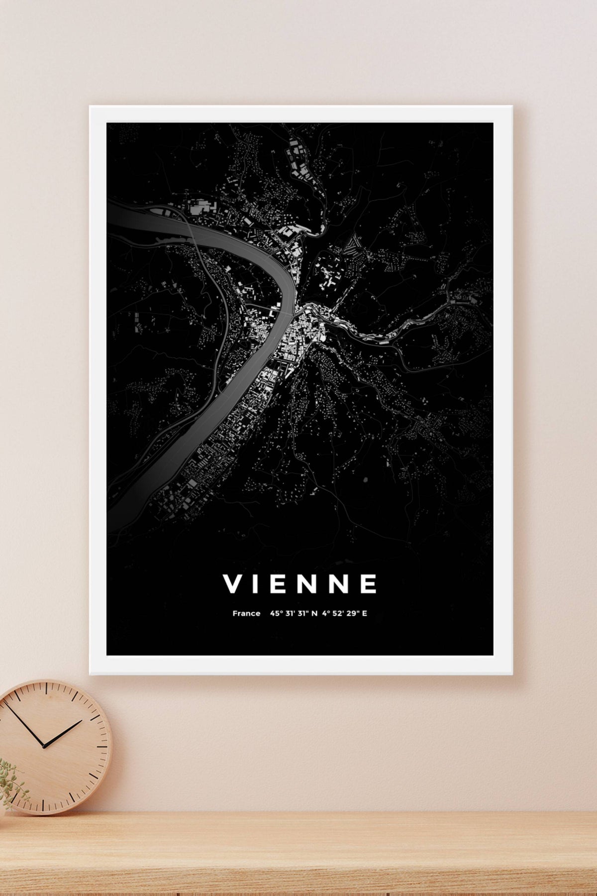 Carte de Vienne nuit - Affiche personnalisée