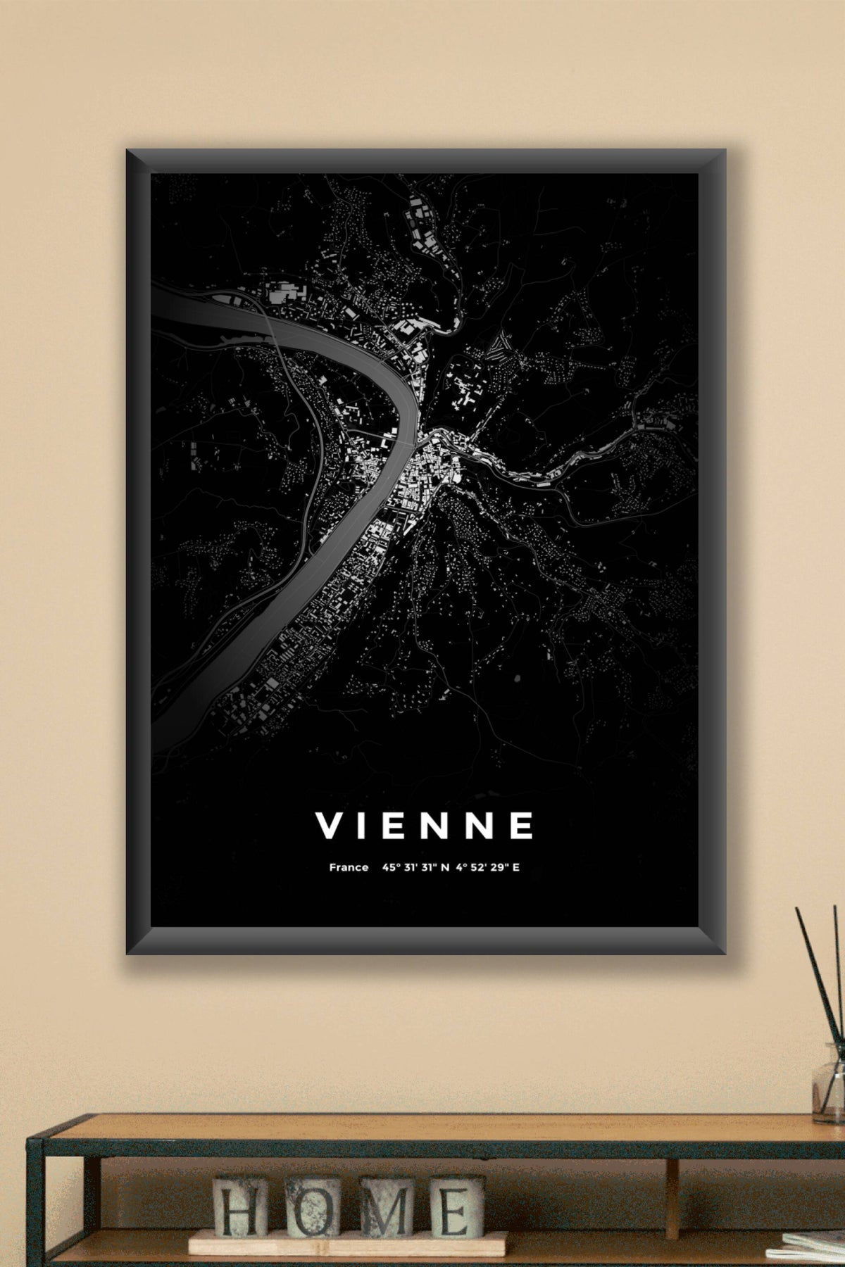 Carte de Vienne nuit - Affiche personnalisée