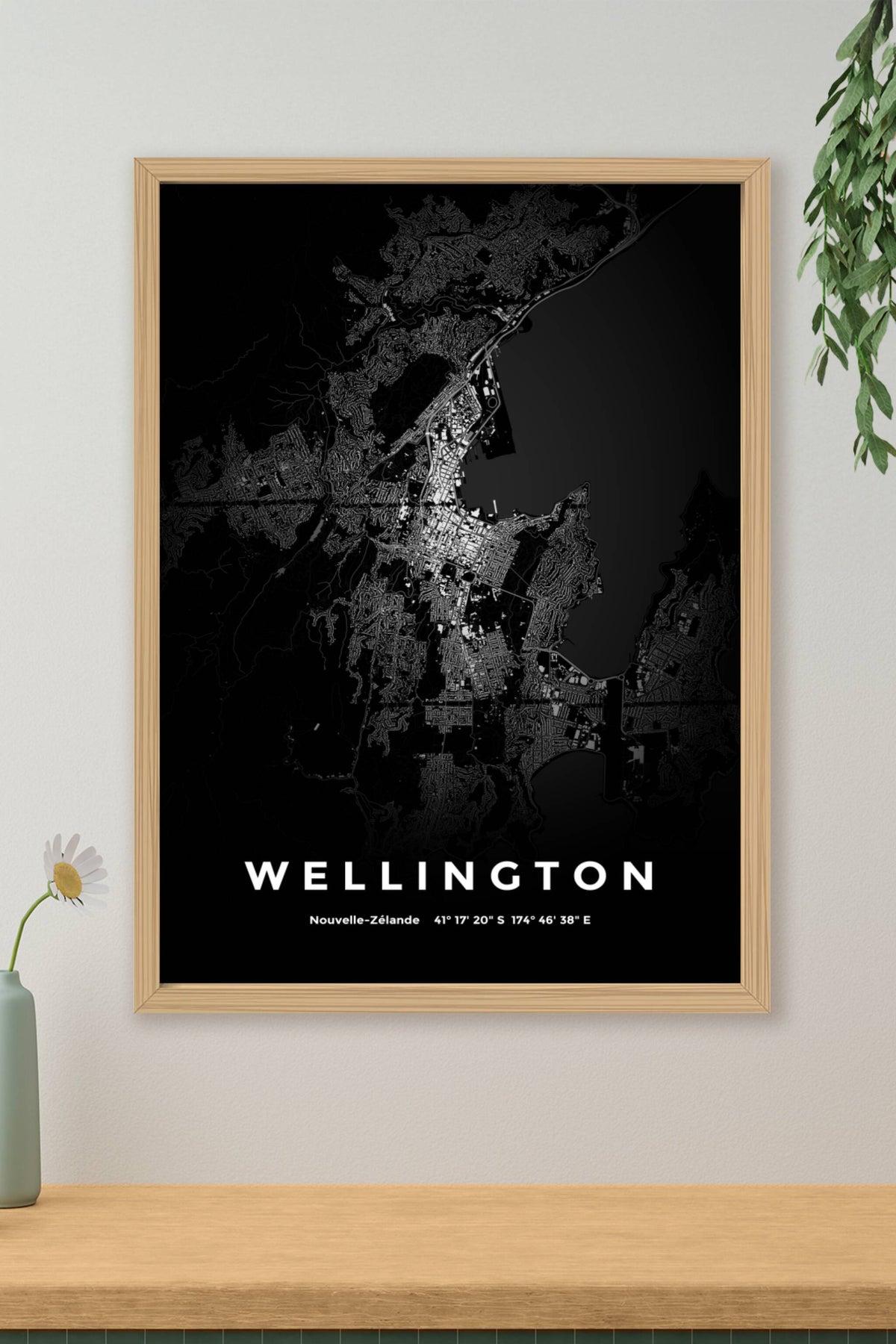 Carte de Wellington nuit - Affiche personnalisée
