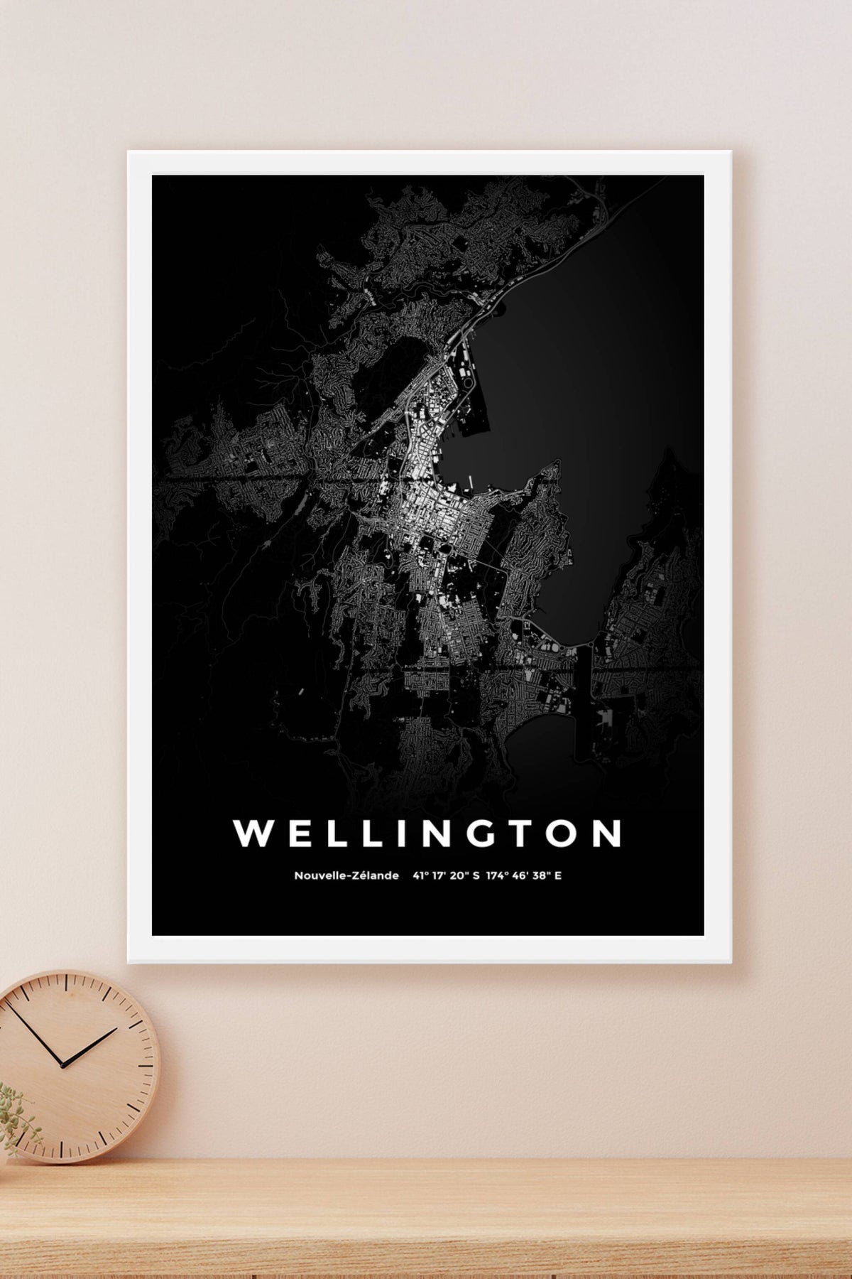 Carte de Wellington nuit - Affiche personnalisée