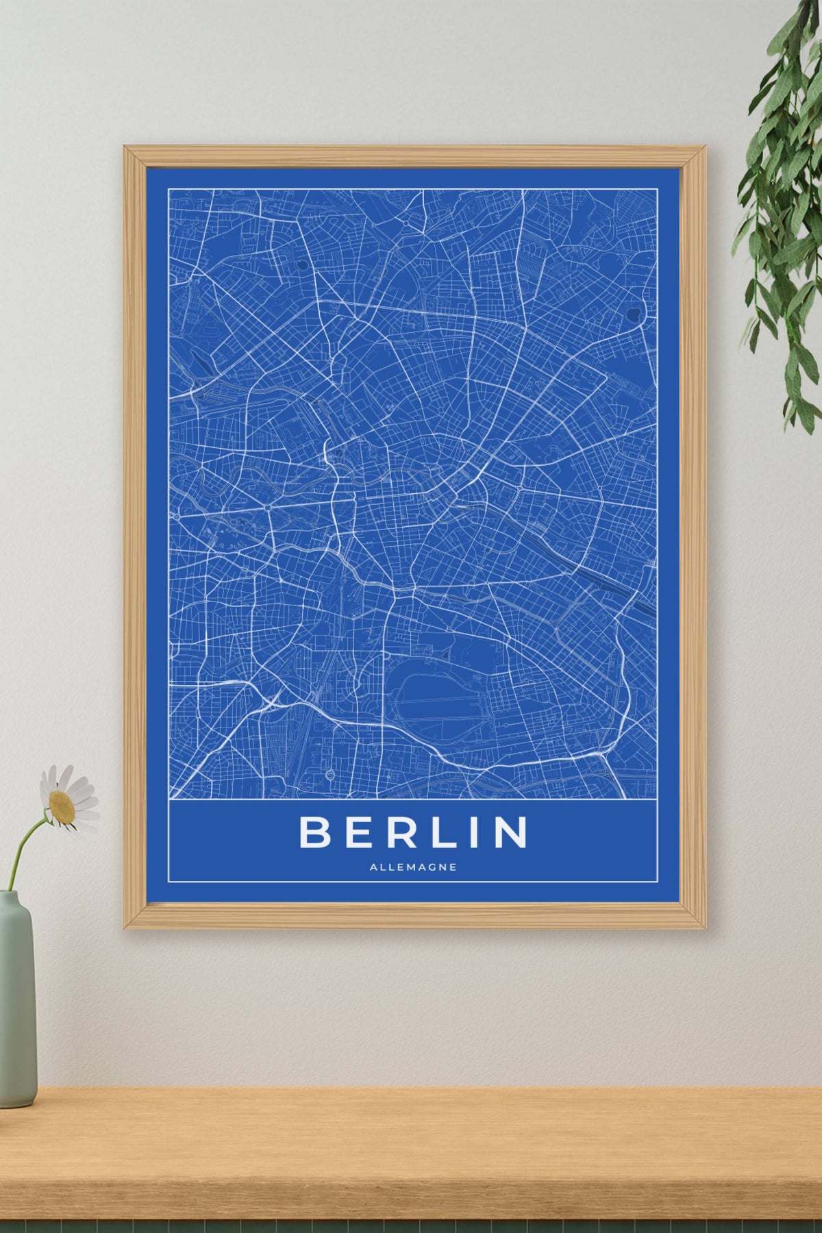 Carte de Berlin bleue - Affiche personnalisée