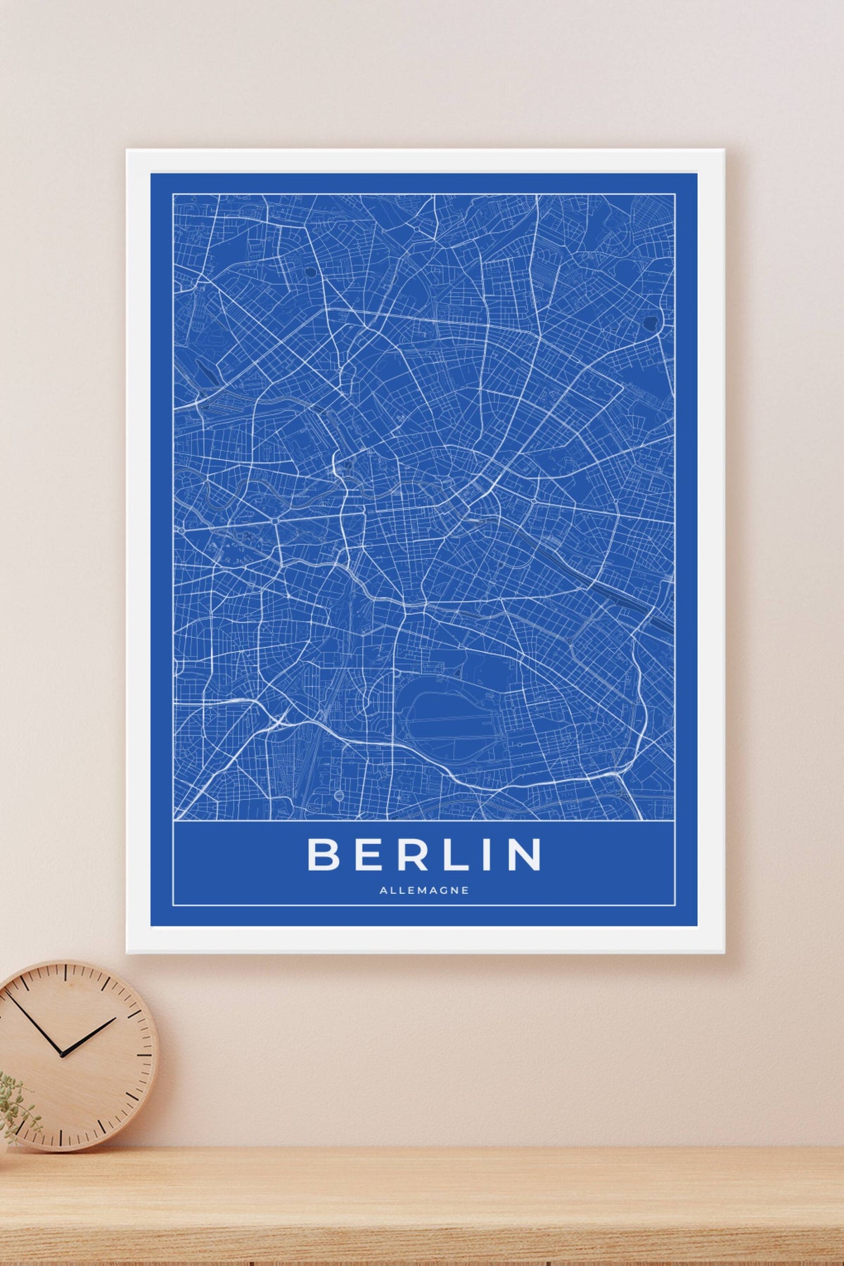 Carte de Berlin bleue - Affiche personnalisée