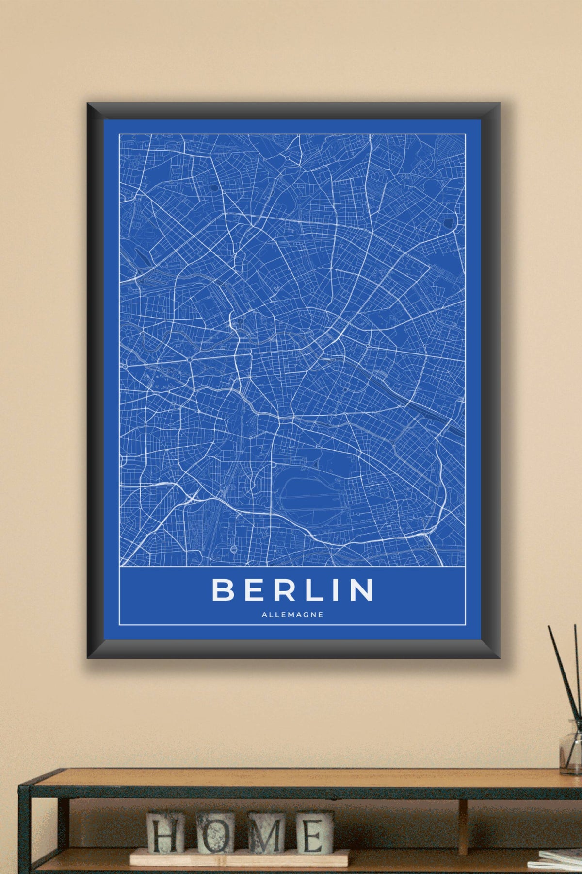 Carte de Berlin bleue - Affiche personnalisée