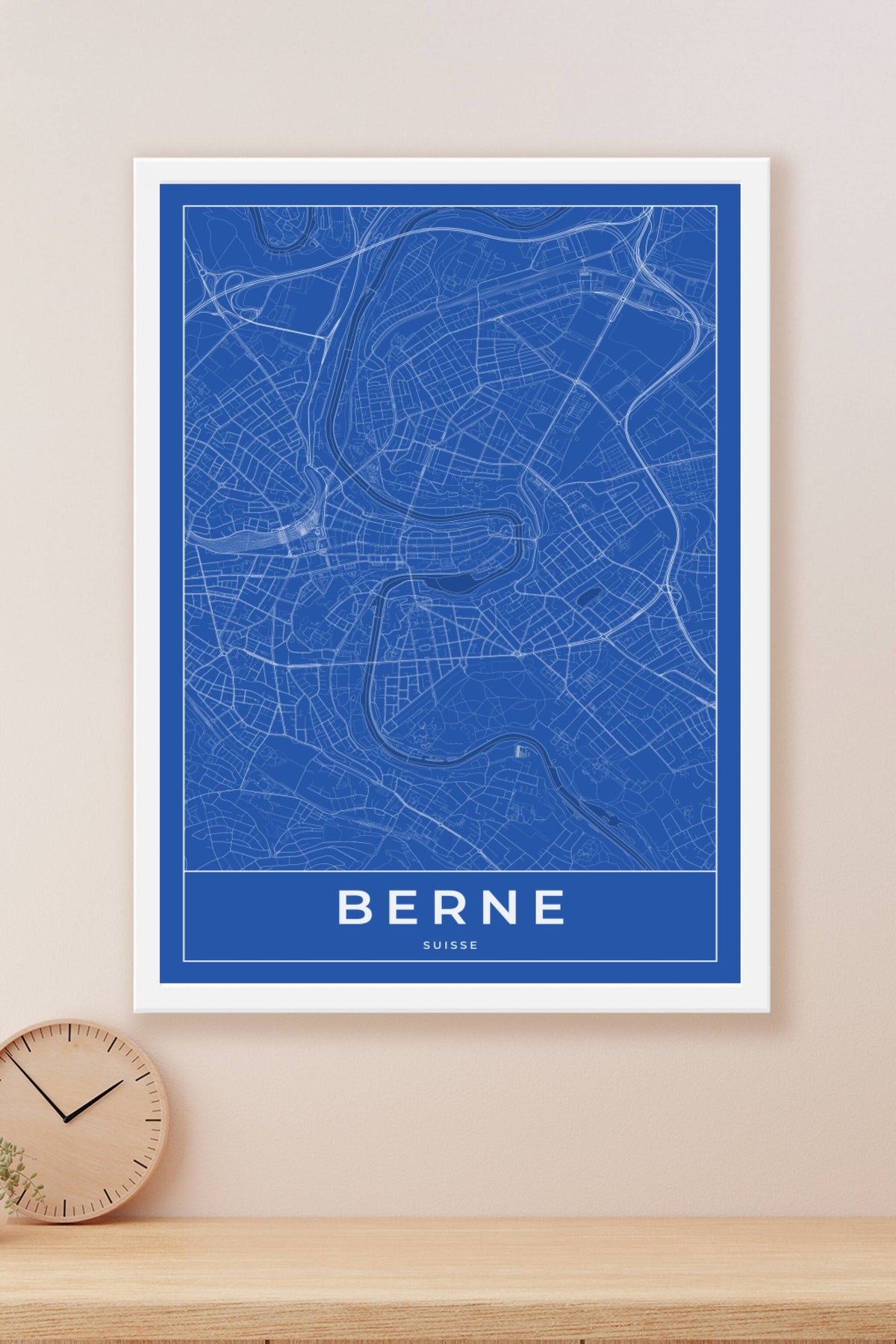 Carte de Berne bleue - Affiche personnalisée
