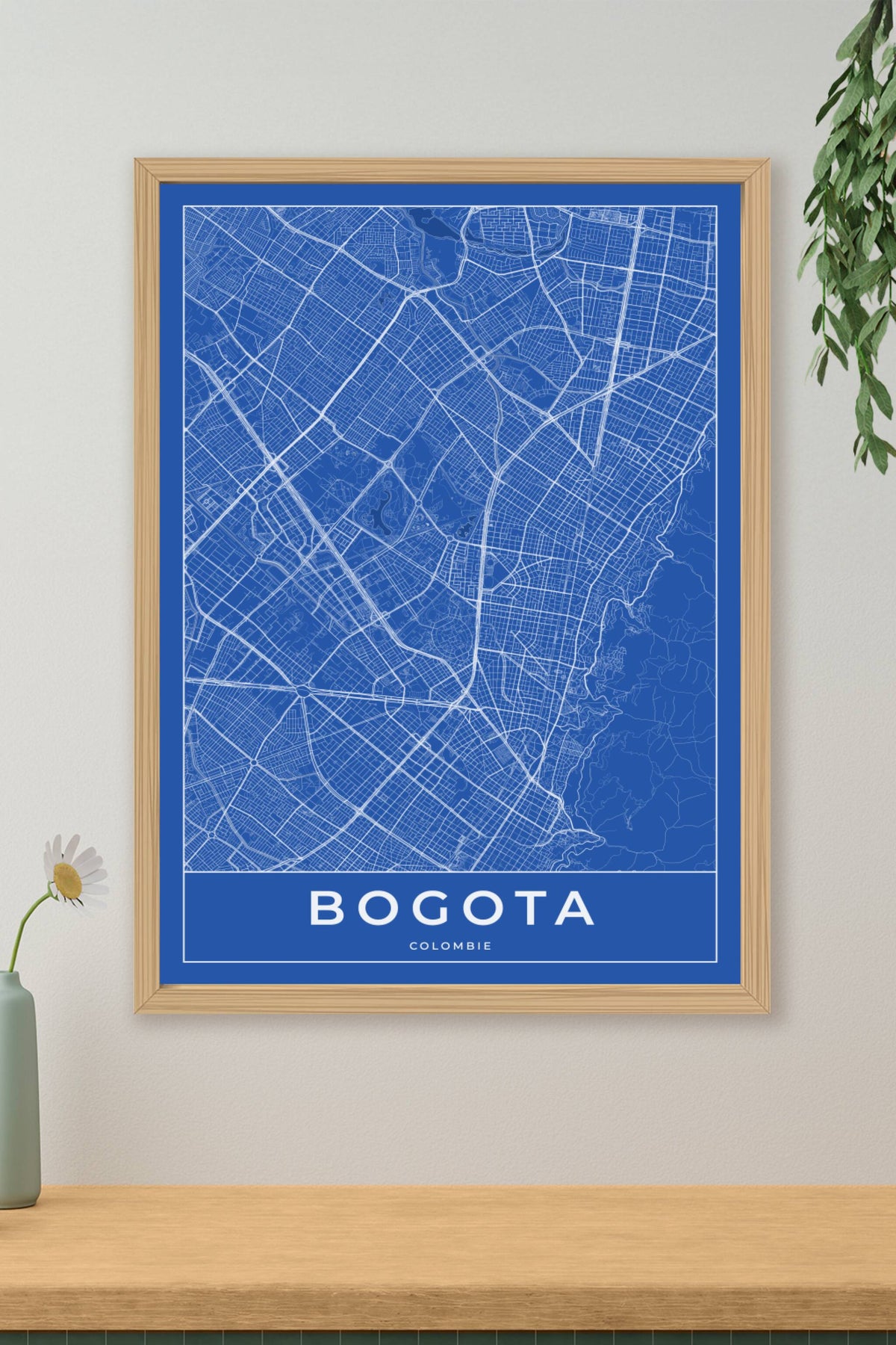 Carte de Bogota bleue - Affiche personnalisée