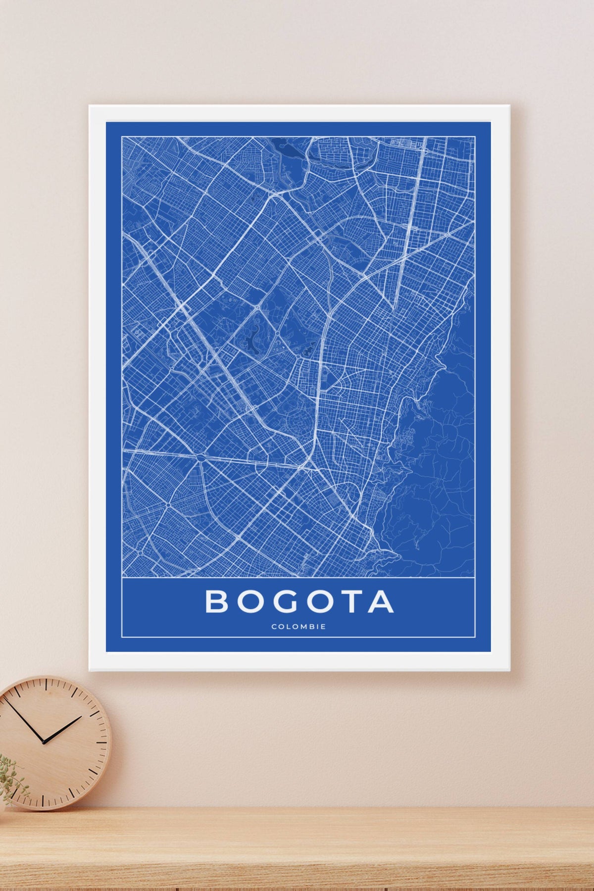Carte de Bogota bleue - Affiche personnalisée