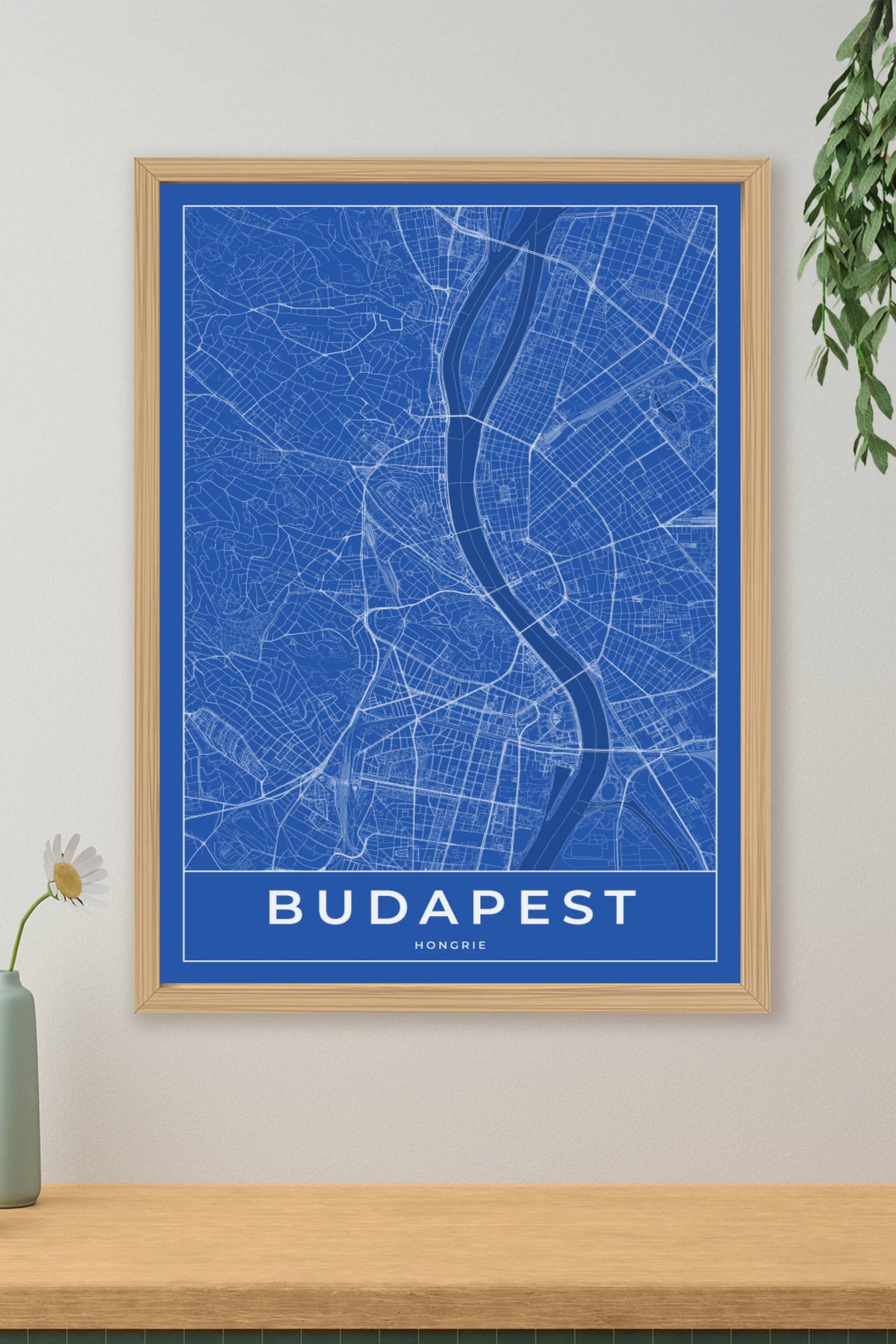 Carte de Budapest bleue - Affiche personnalisée