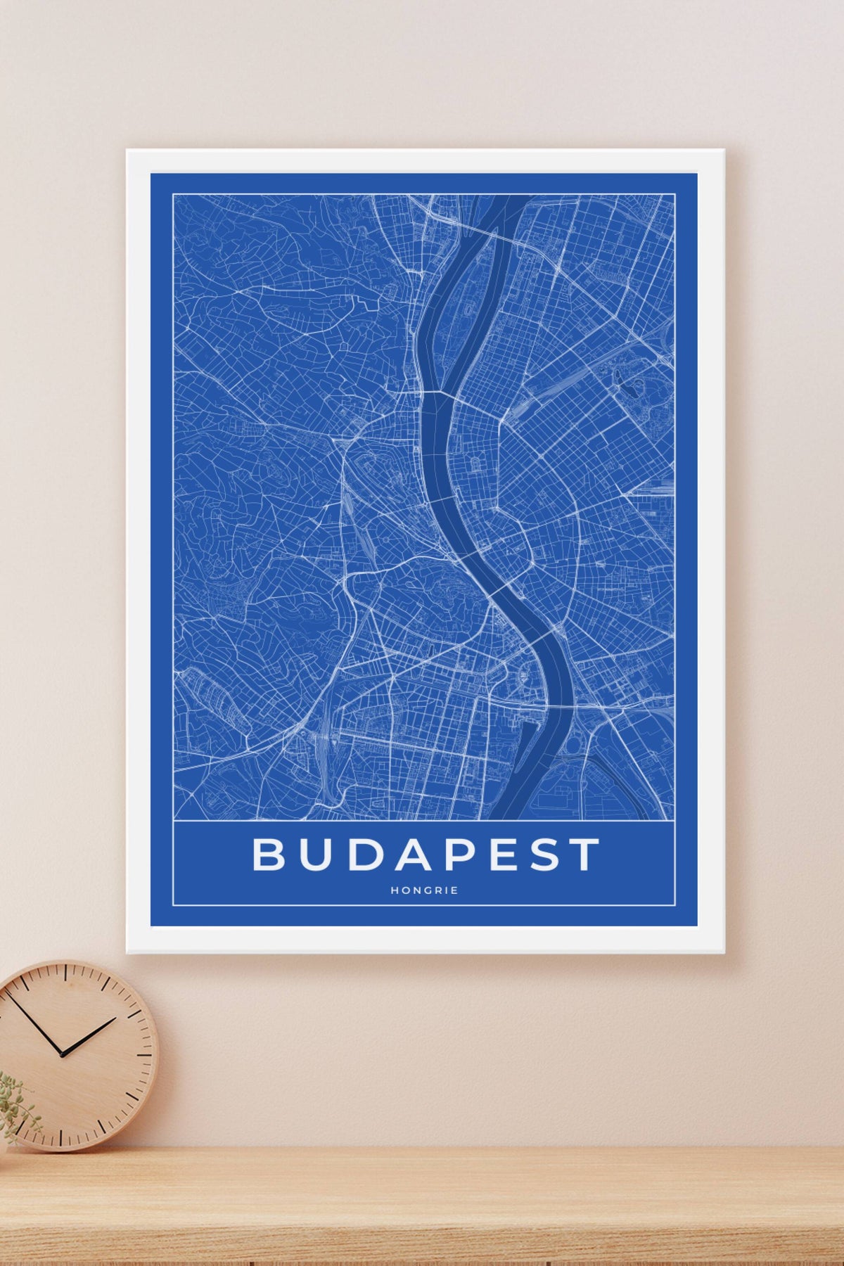Carte de Budapest bleue - Affiche personnalisée