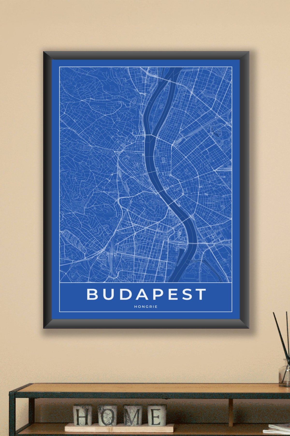 Carte de Budapest bleue - Affiche personnalisée