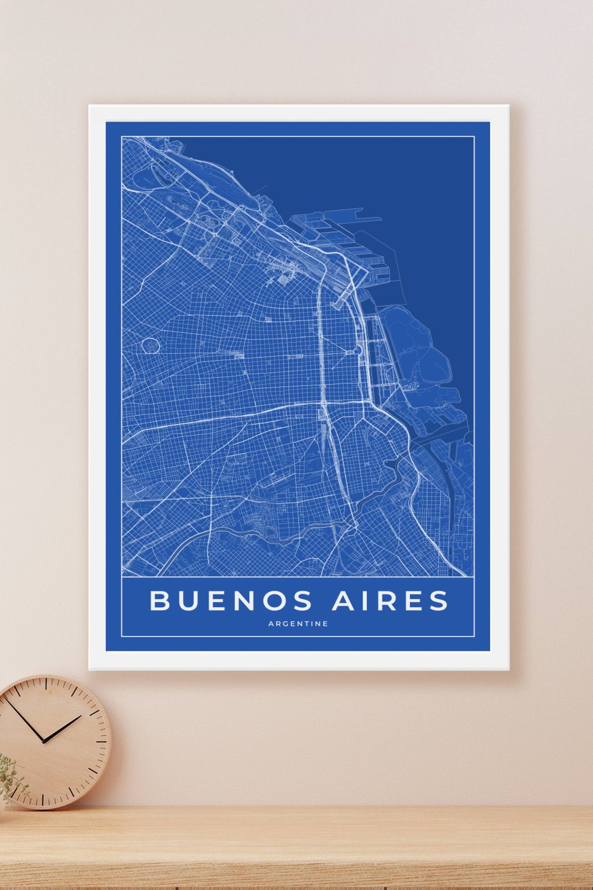 Carte de Buenos Aires bleue - Affiche personnalisée