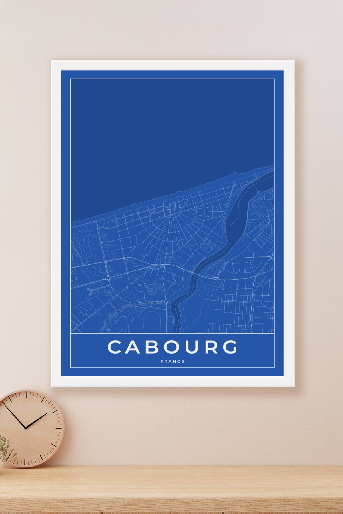 Carte de Cabourg bleue - Affiche personnalisée