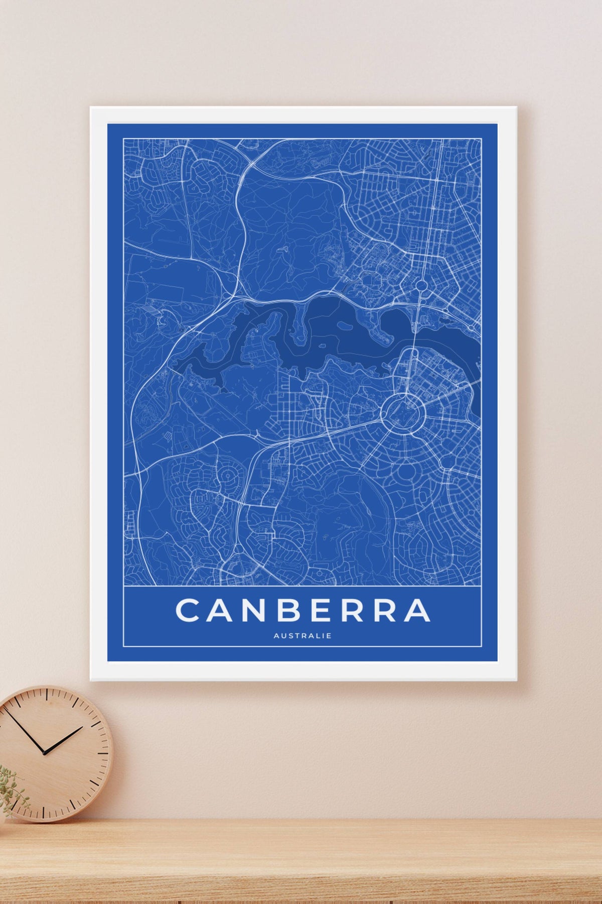 Carte de Canberra bleue - Affiche personnalisée