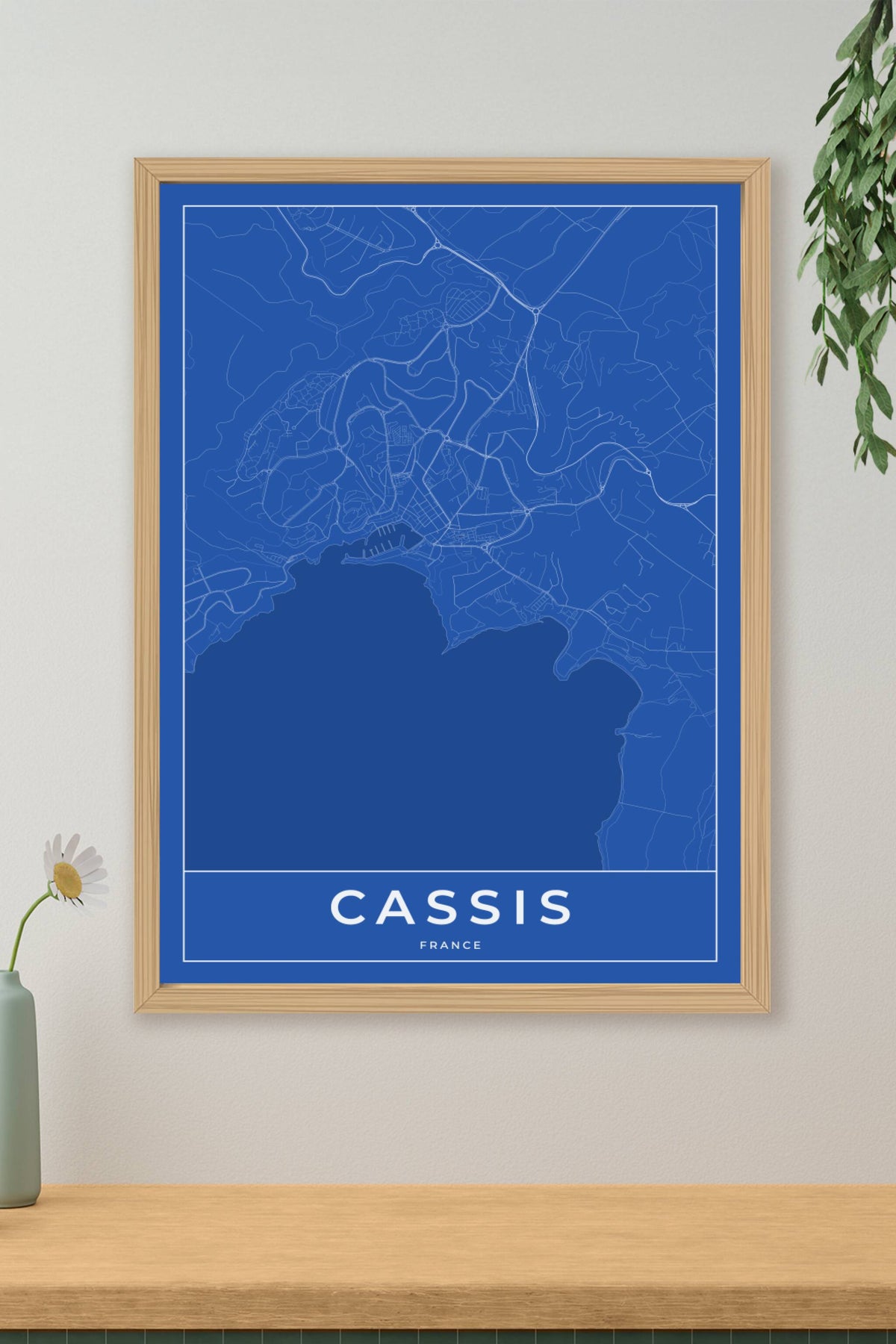 Carte de Cassis bleue - Affiche personnalisée