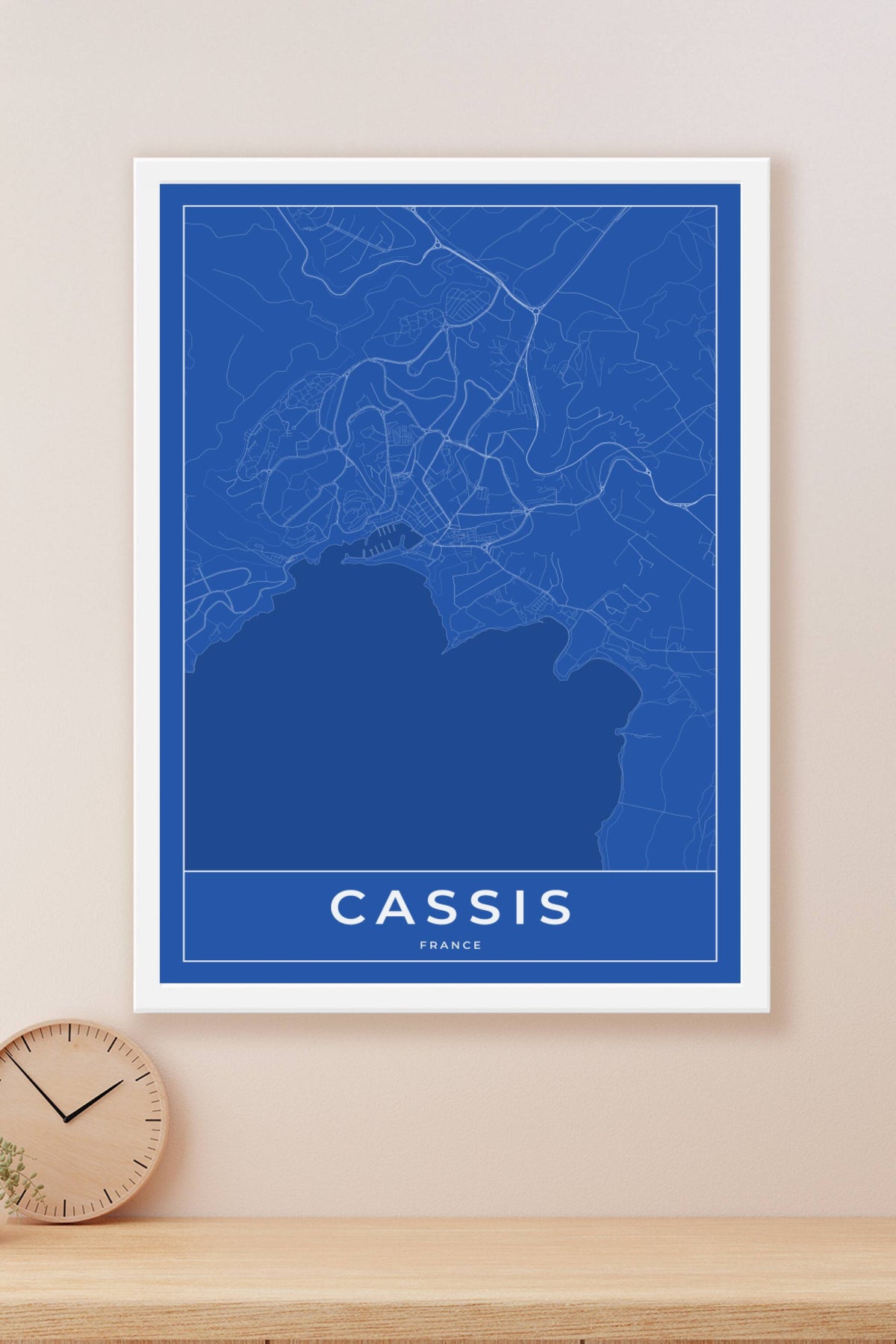 Carte de Cassis bleue - Affiche personnalisée
