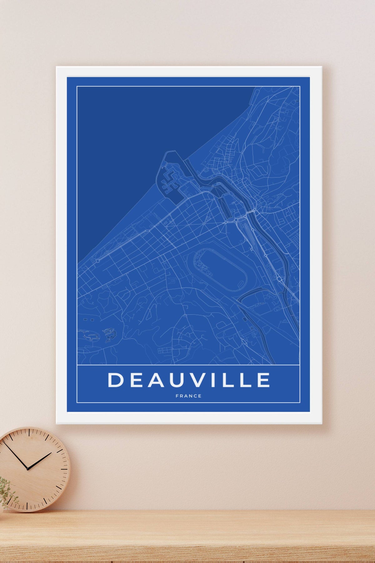 Carte de Deauville bleue - Affiche personnalisée