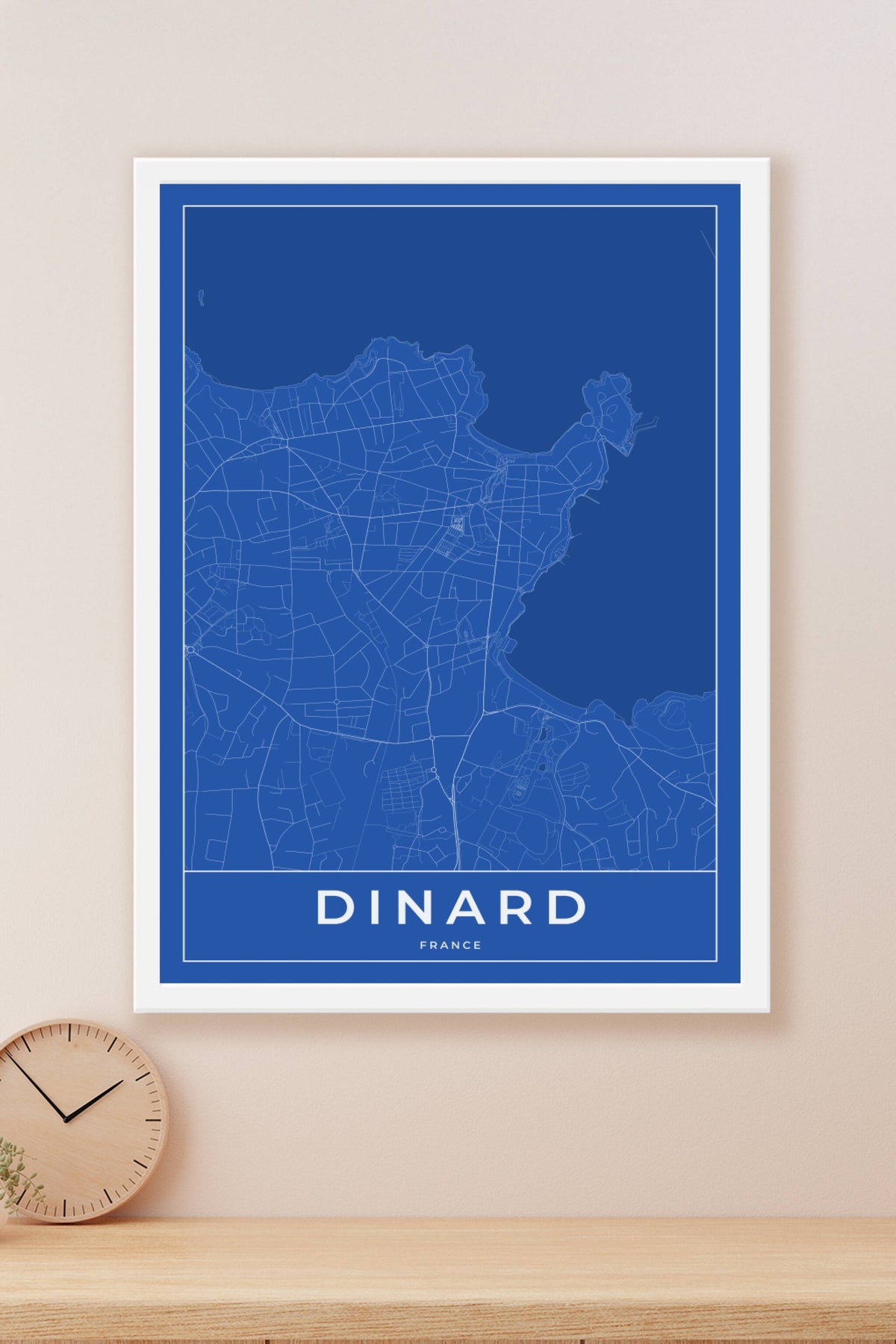Carte de Dinard bleue - Affiche personnalisée