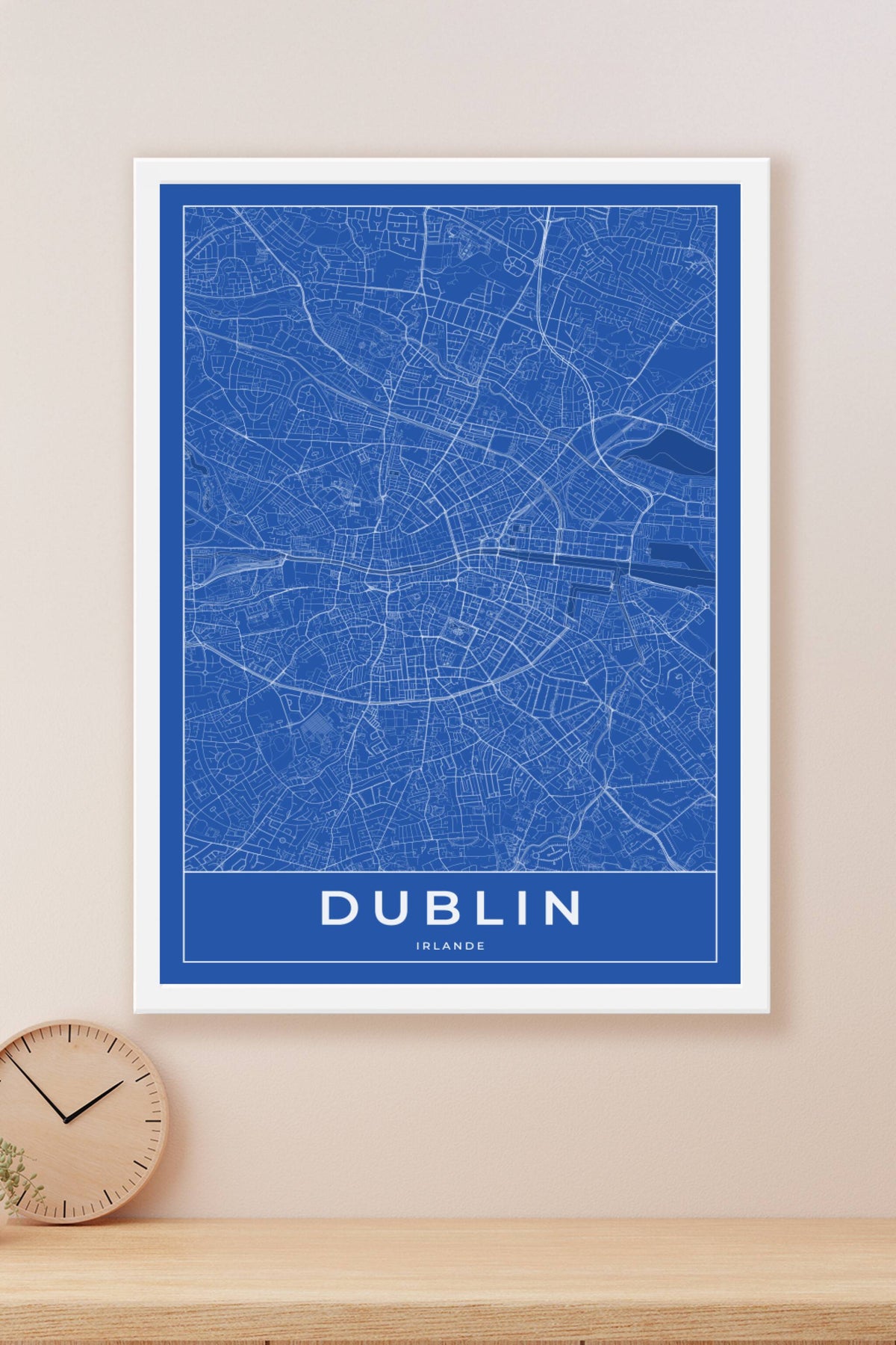 Carte de Dublin bleue - Affiche personnalisée