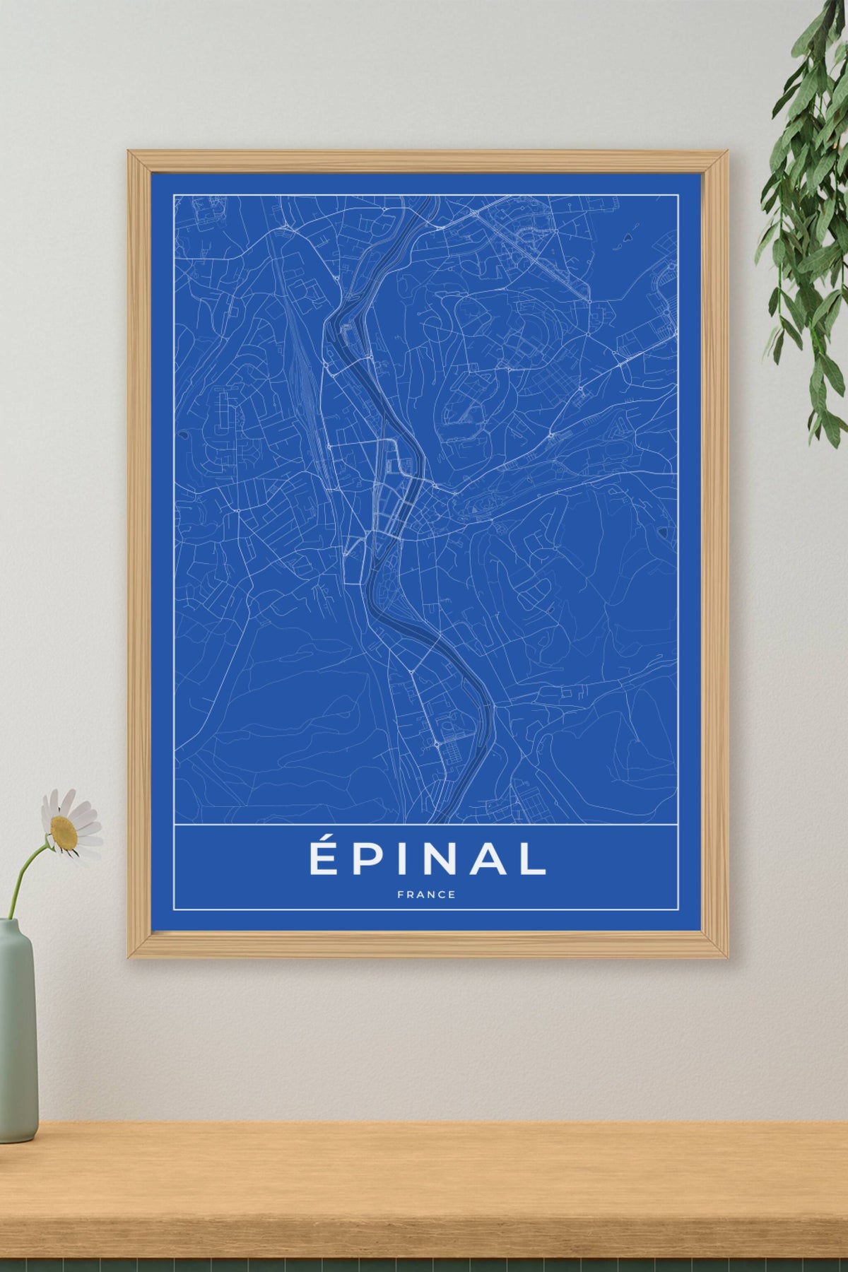 Carte d'Épinal bleue - Affiche personnalisée