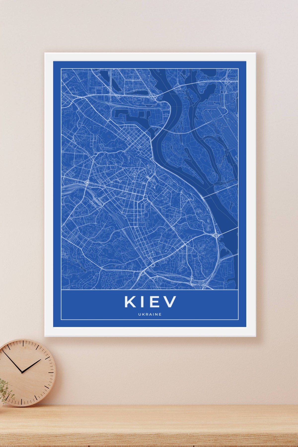 Carte de Kiev bleue - Affiche personnalisée