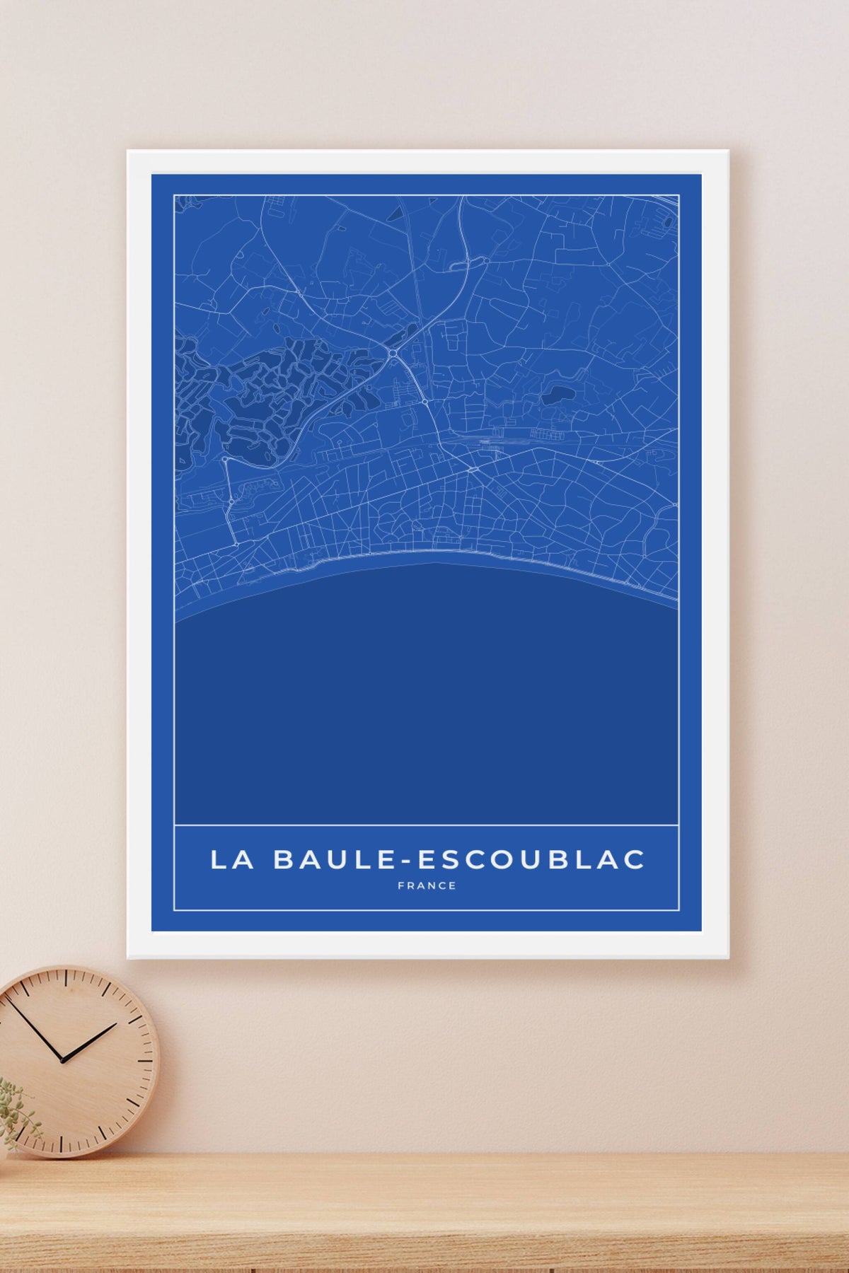 Carte de La Baule-Escoublac bleue - Affiche personnalisée
