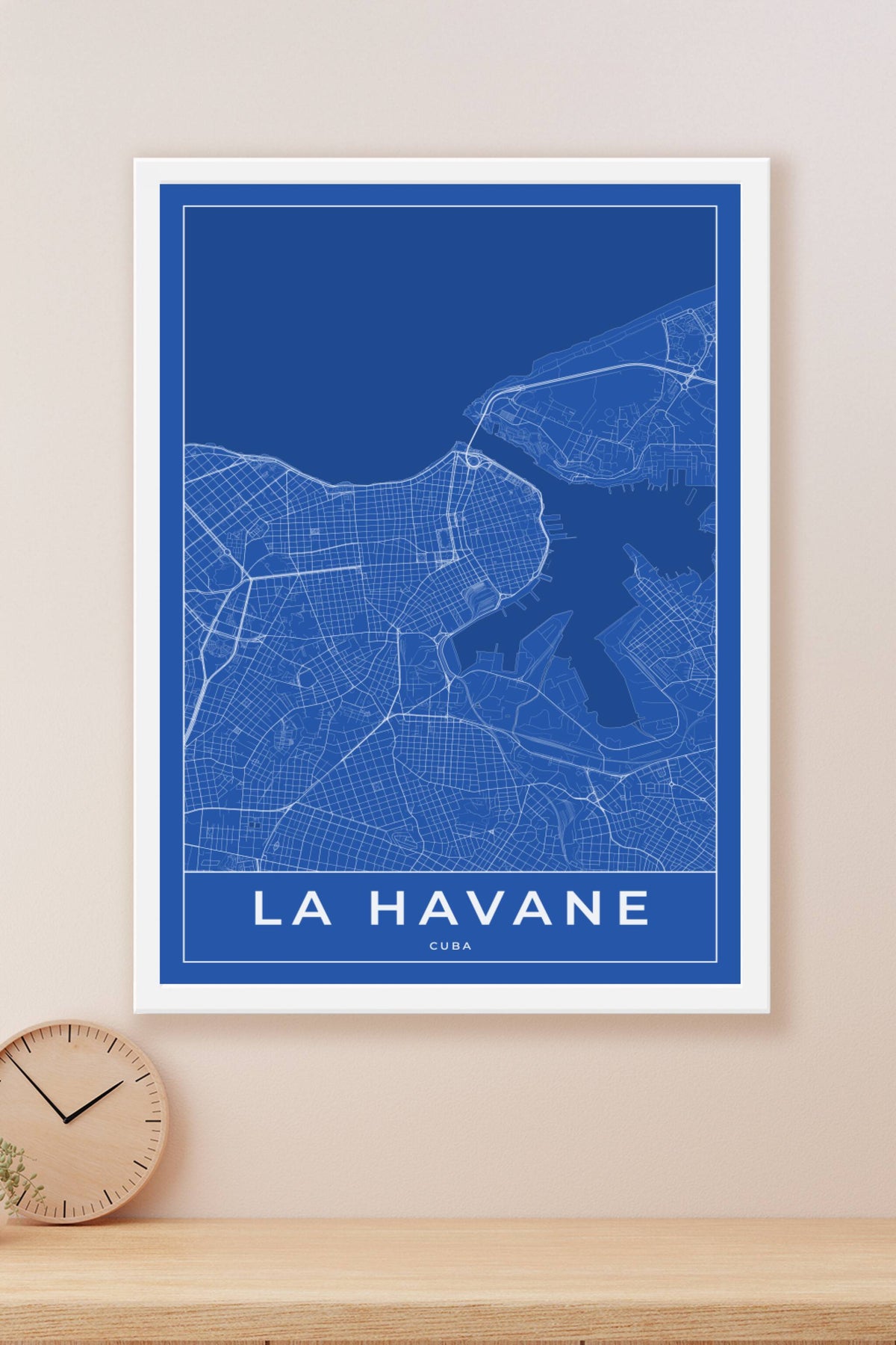 Carte de La Havane bleue - Affiche personnalisée