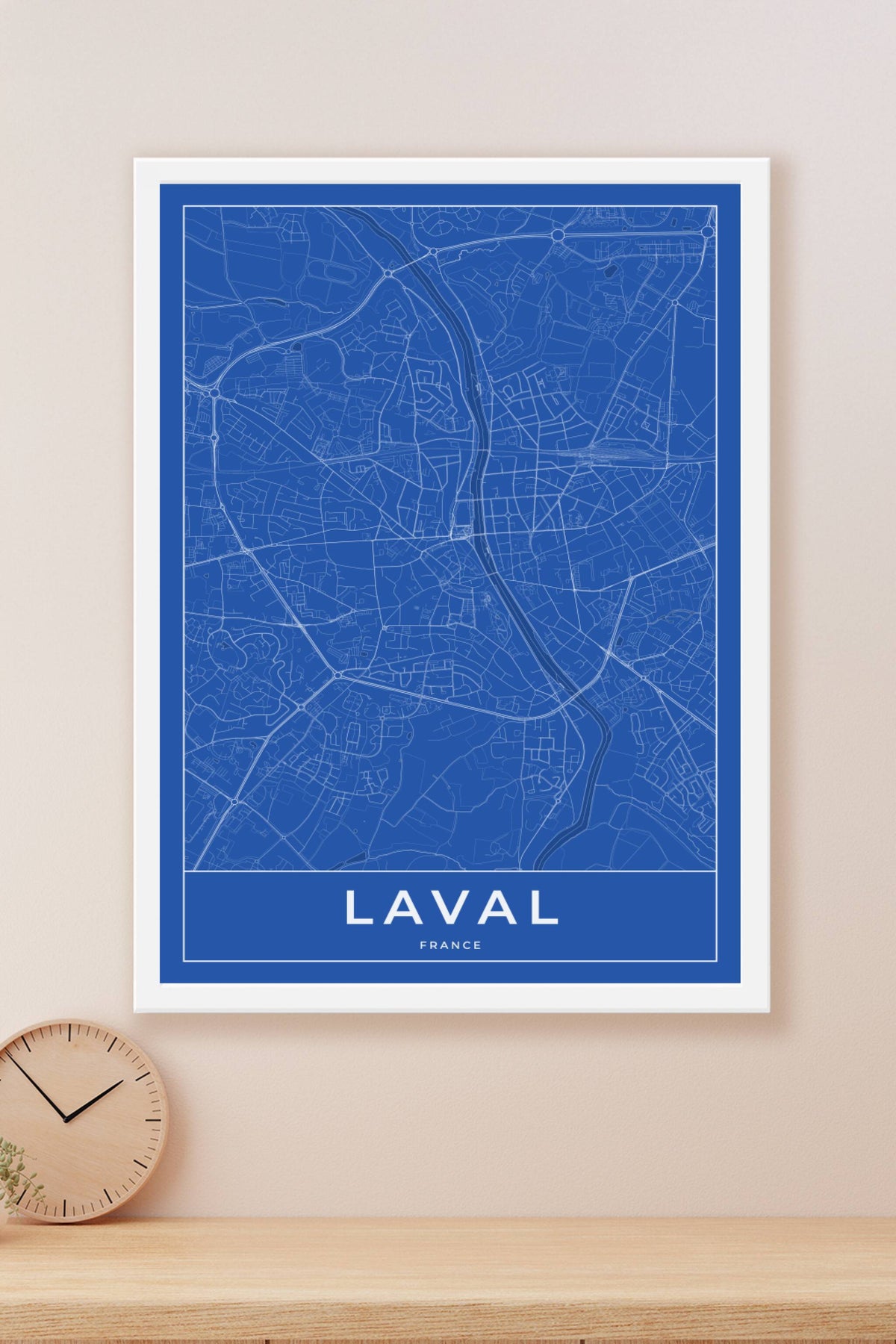 Carte de Laval bleue - Affiche personnalisée