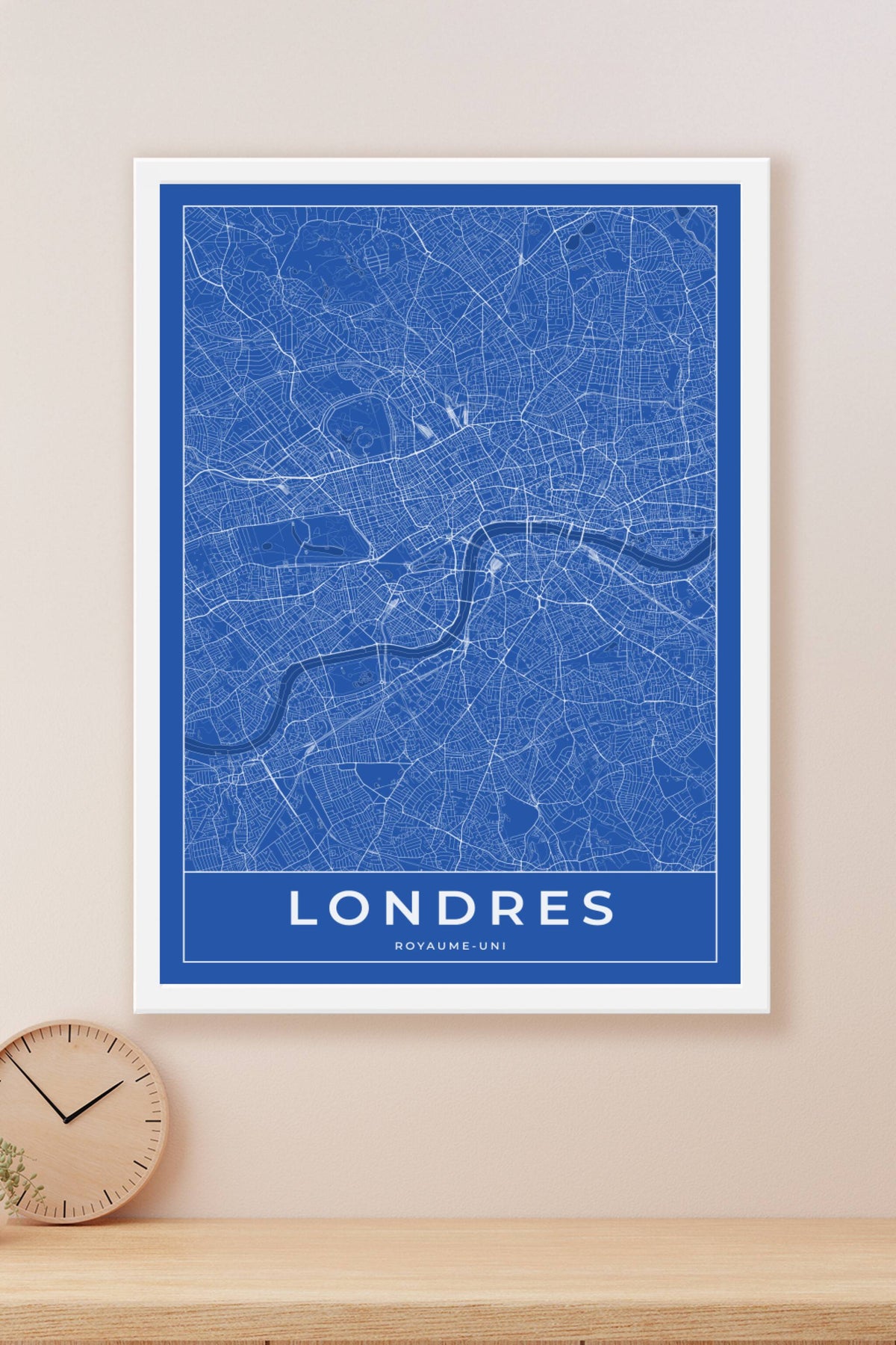 Carte de Londres bleue - Affiche personnalisée