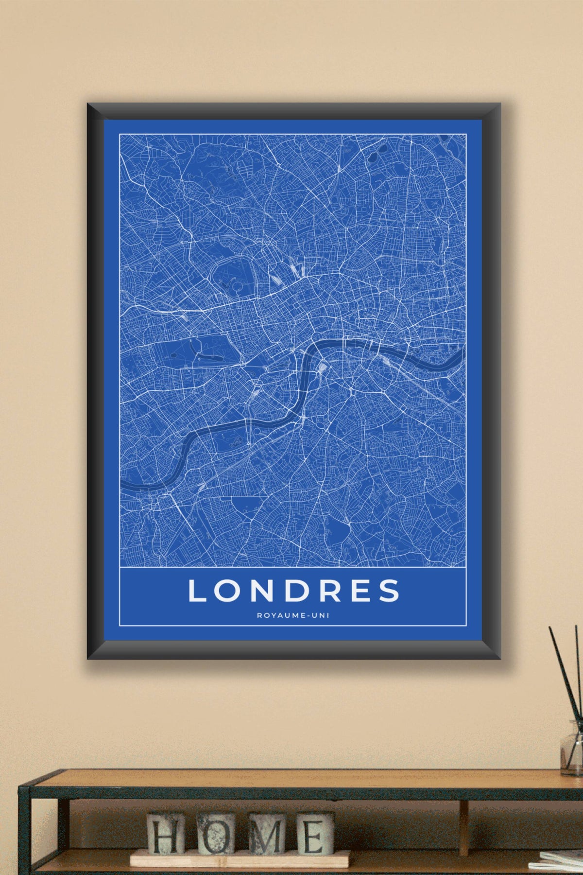 Carte de Londres bleue - Affiche personnalisée