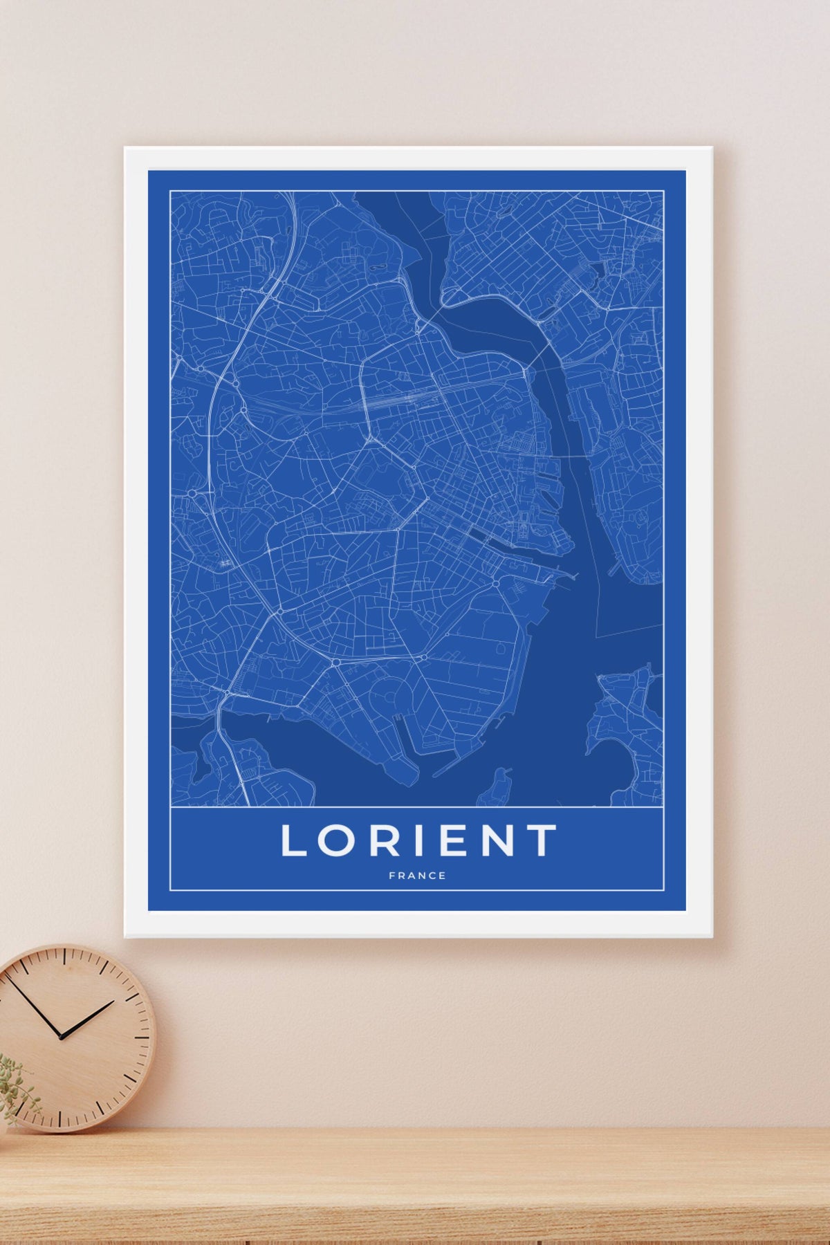 Carte de Lorient bleue - Affiche personnalisée